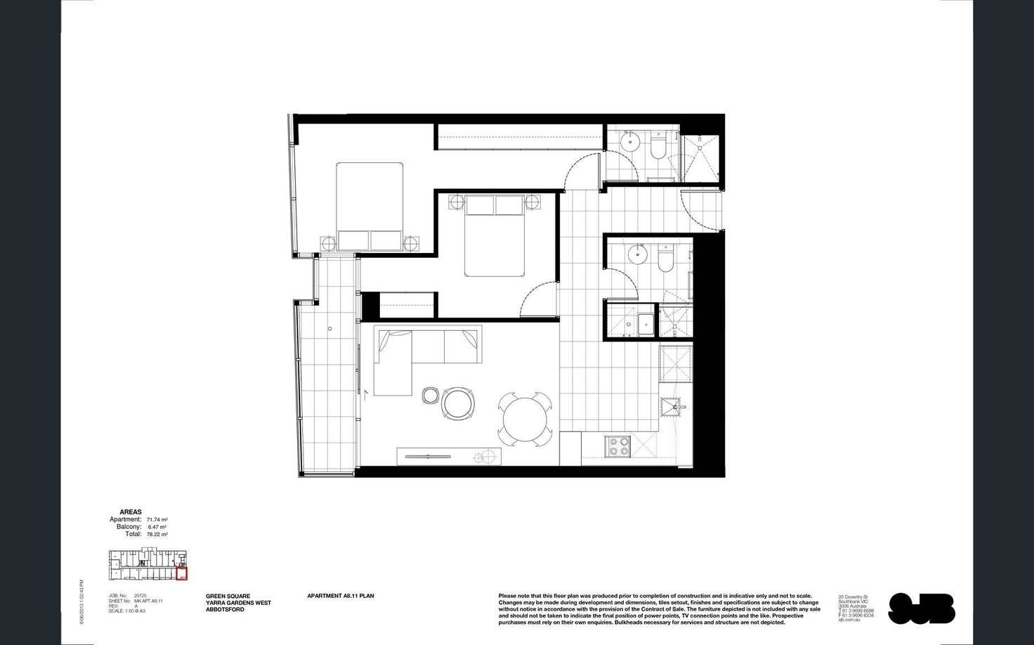 Floorplan of Homely apartment listing, 811A/609 Victoria Street, Abbotsford VIC 3067