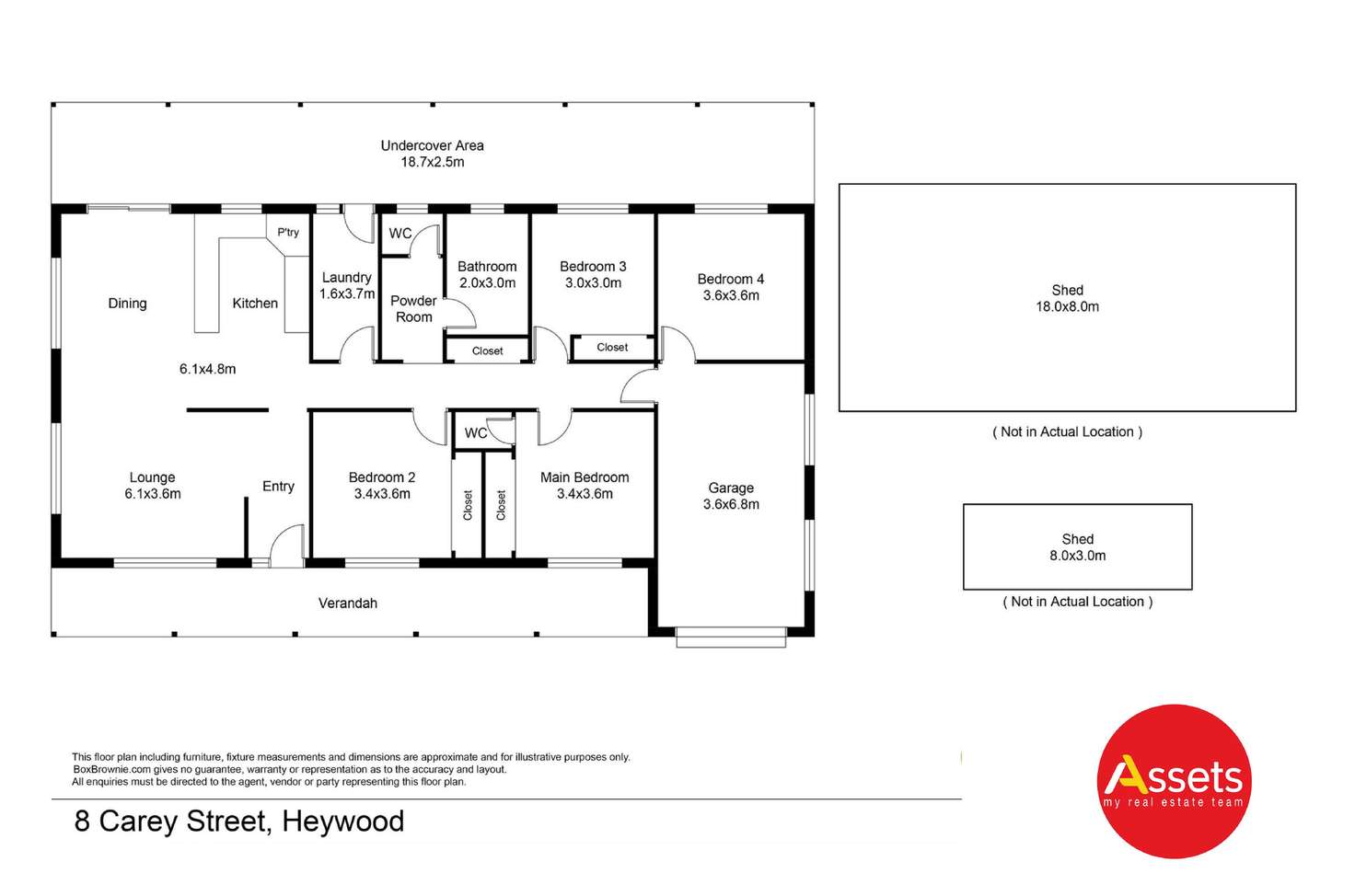 Floorplan of Homely house listing, 8 Carey Street, Heywood VIC 3304