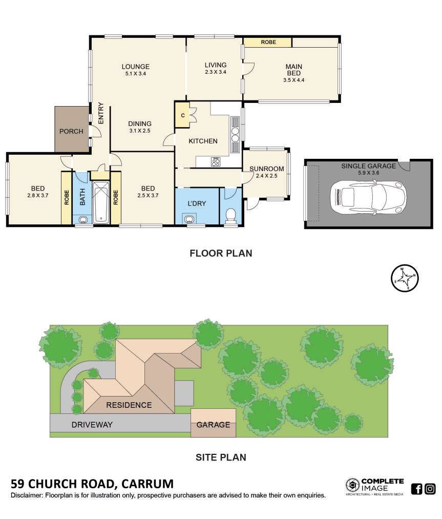 Floorplan of Homely house listing, 59 Church Road, Carrum VIC 3197