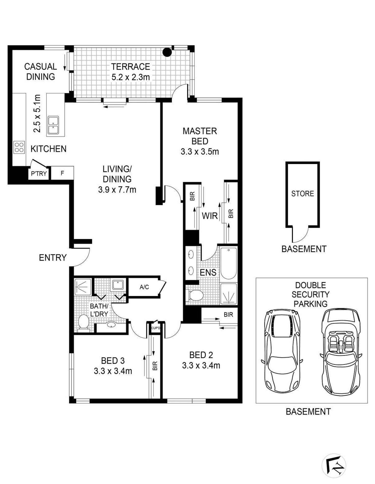 Floorplan of Homely apartment listing, 305/32 Refinery Drive, Pyrmont NSW 2009