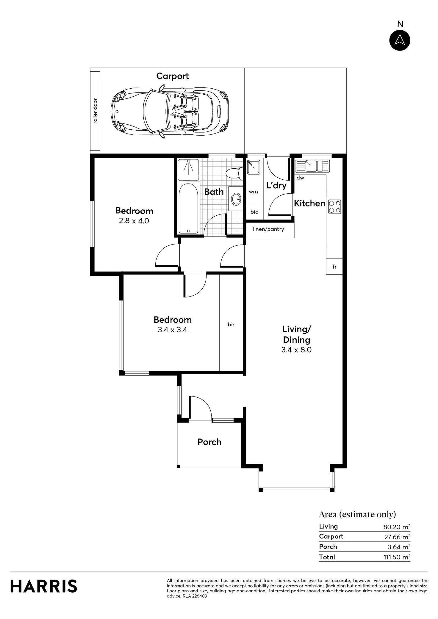 Floorplan of Homely unit listing, 1/4 Peroomba Avenue, Kensington Gardens SA 5068