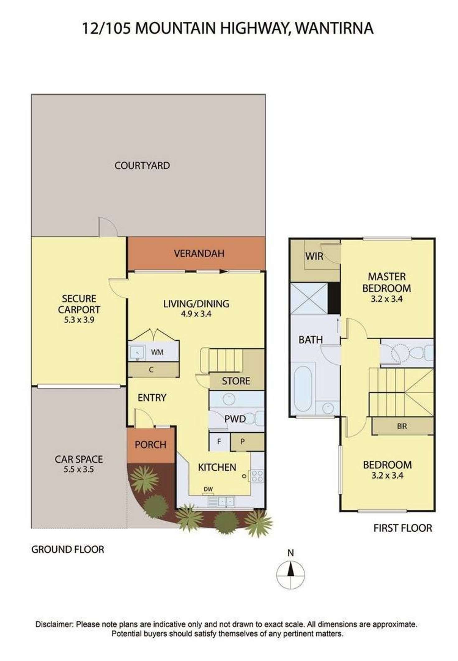 Floorplan of Homely townhouse listing, 12/105 Mountain Highway, Wantirna VIC 3152