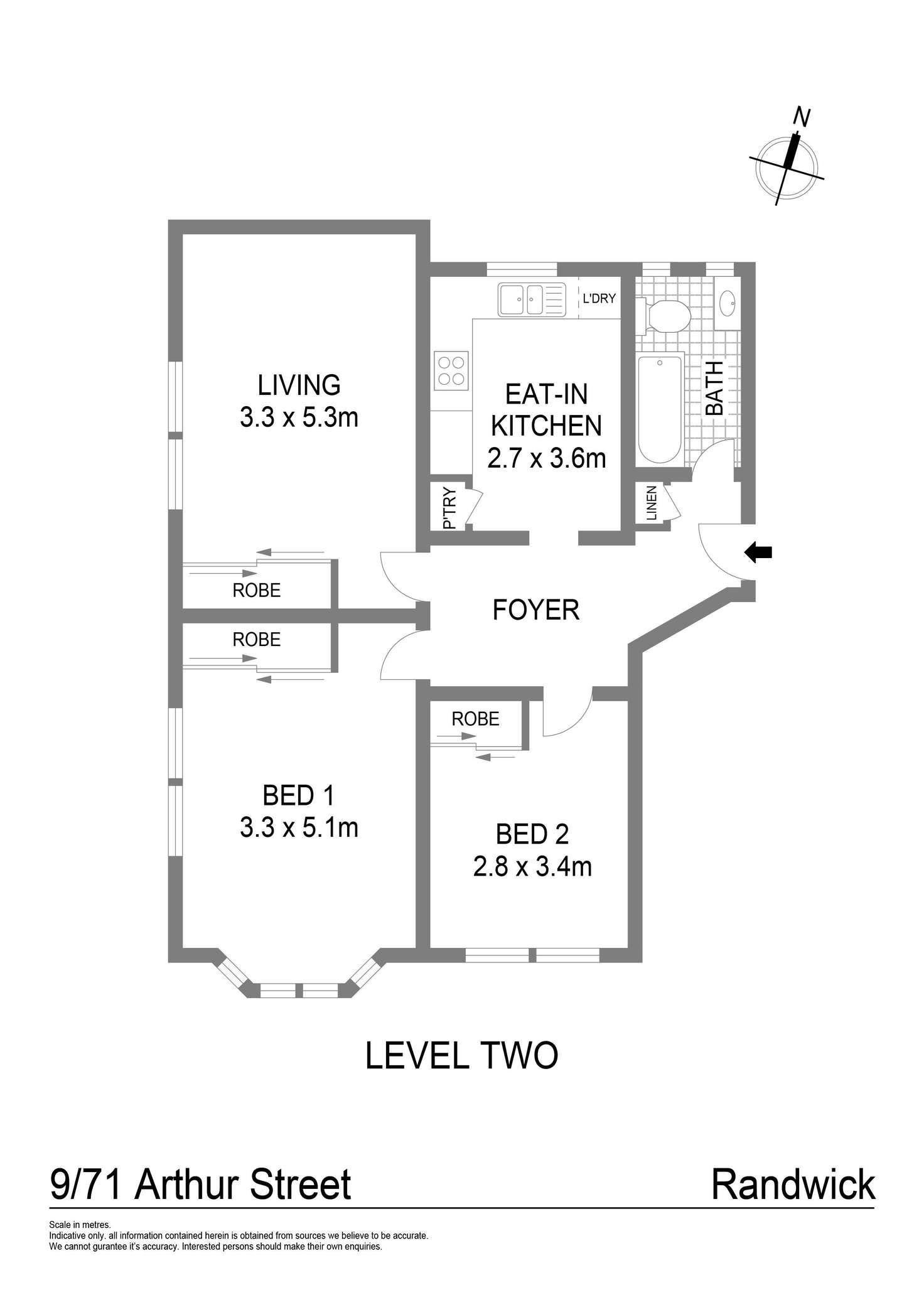 Floorplan of Homely apartment listing, 9/71 Arthur Street, Randwick NSW 2031