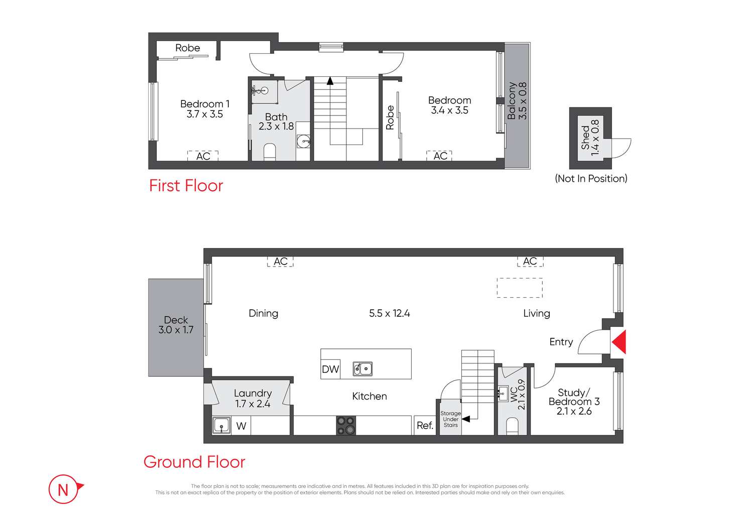 Floorplan of Homely townhouse listing, 27b Murray Street, Yarraville VIC 3013
