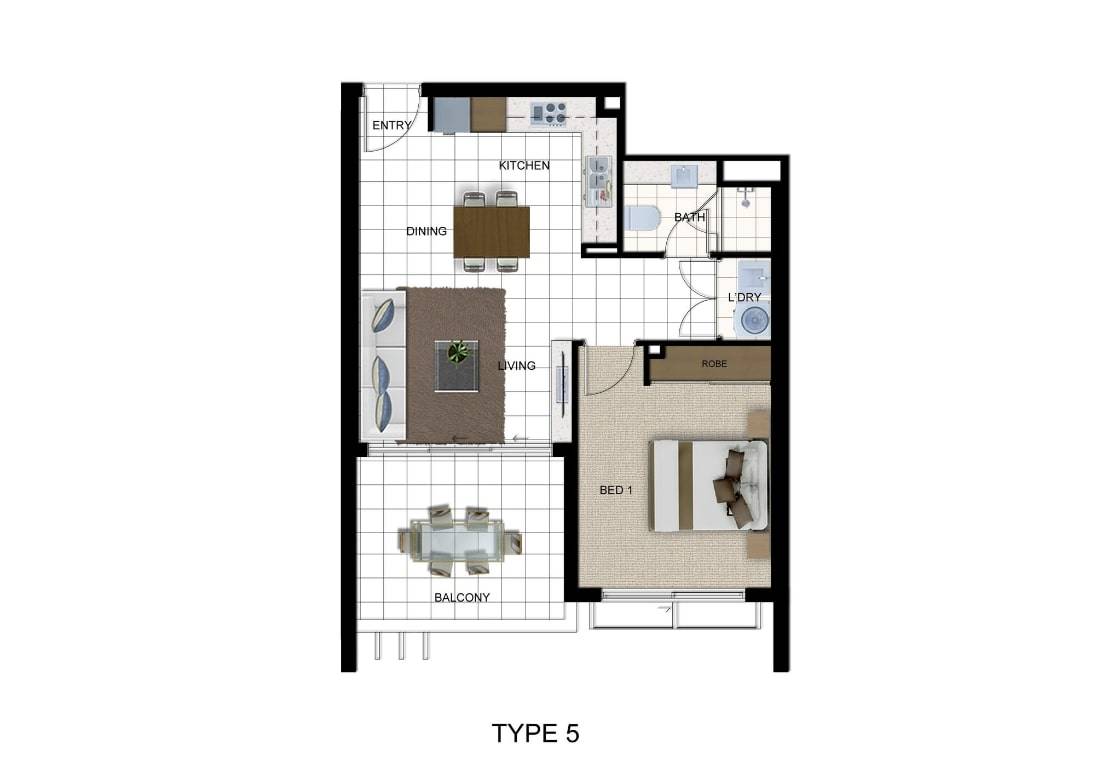 Floorplan of Homely apartment listing, 305/70 Carl Street, Woolloongabba QLD 4102