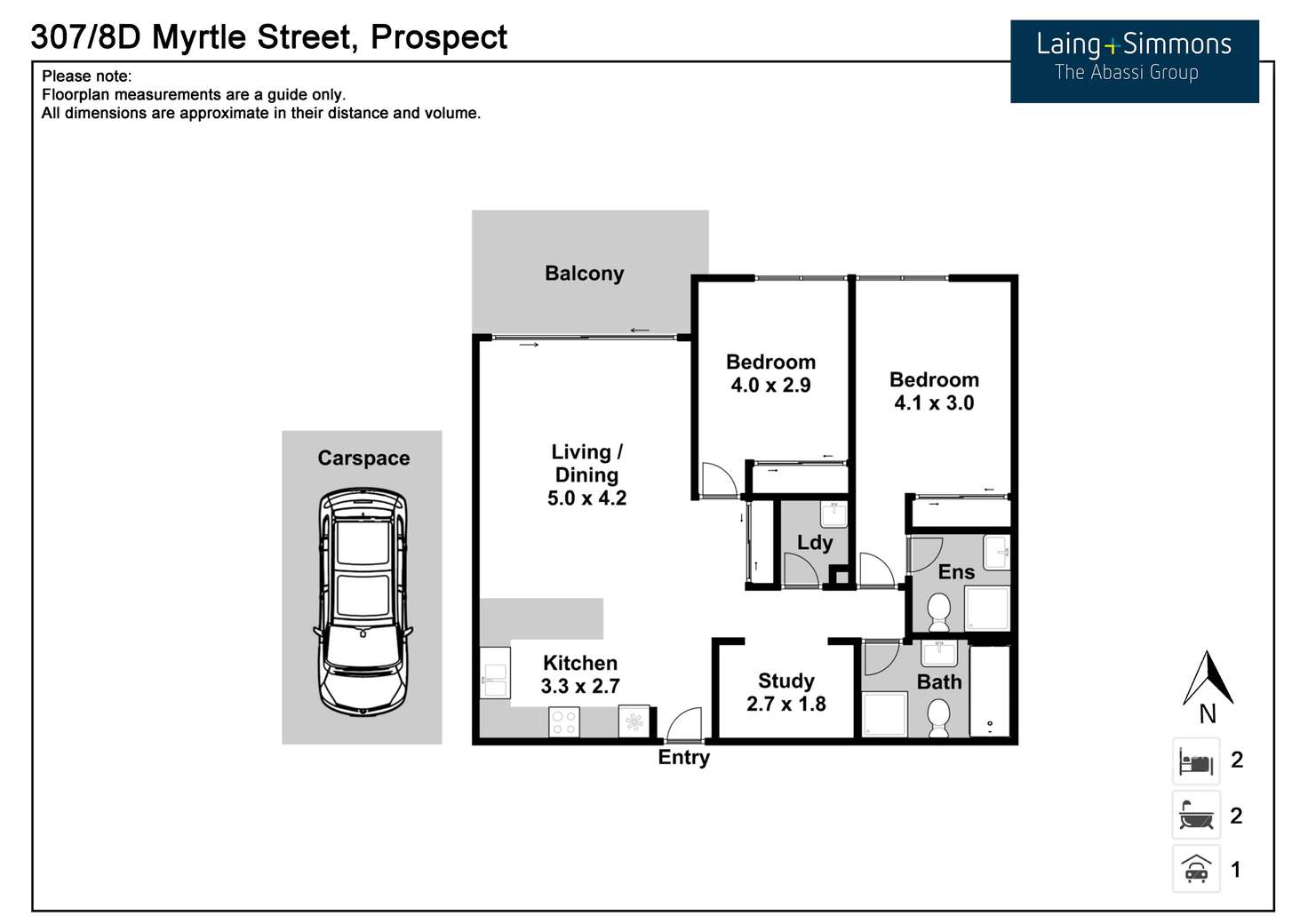 Floorplan of Homely unit listing, 307/8D Myrtle Street, Prospect NSW 2148