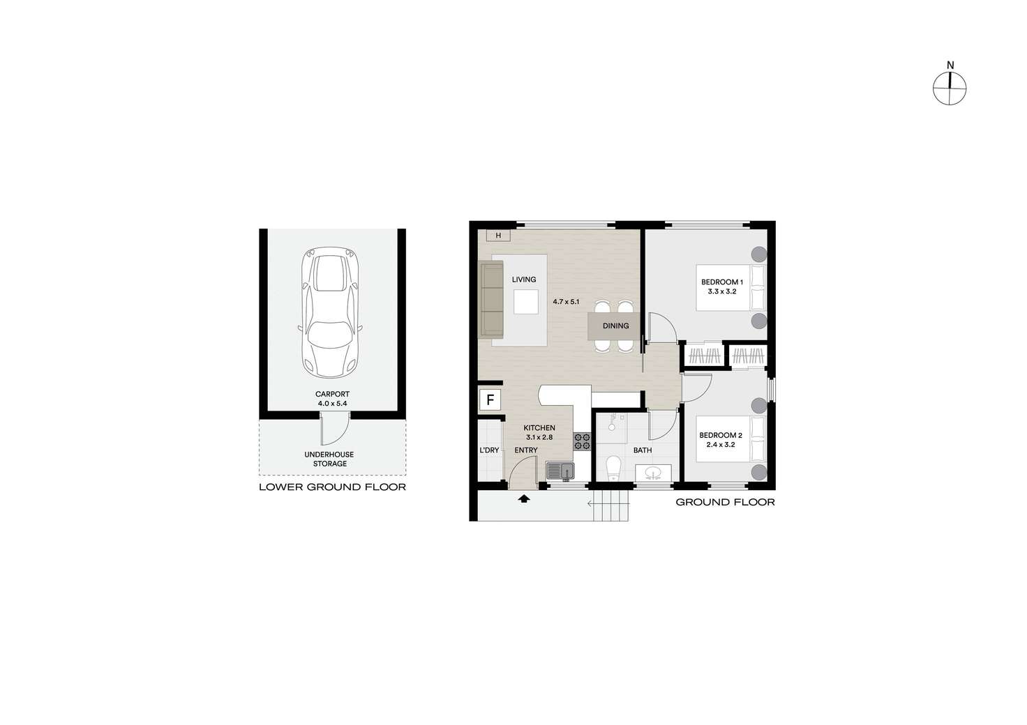 Floorplan of Homely unit listing, 1/40 Abbott Street, East Launceston TAS 7250