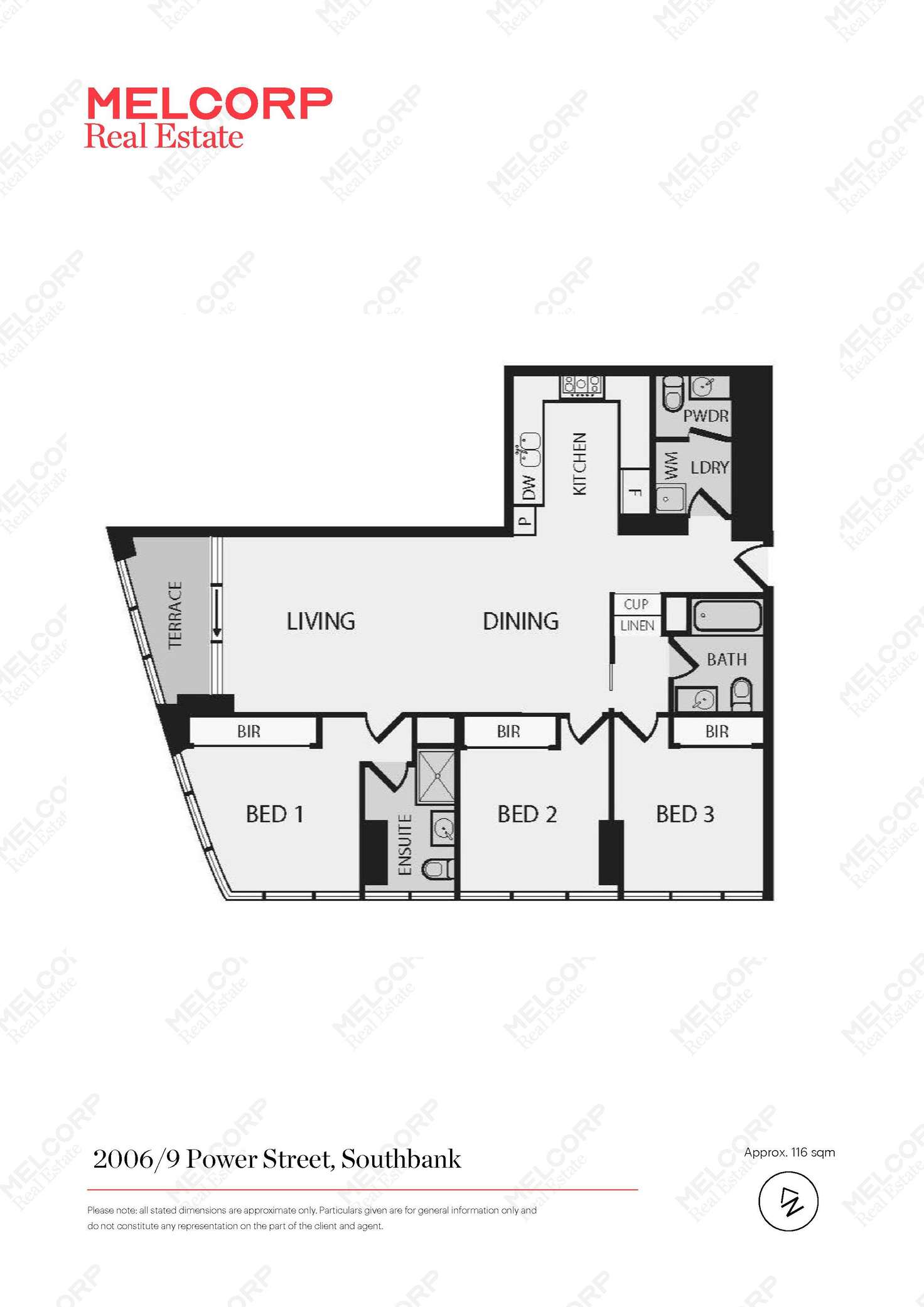 Floorplan of Homely apartment listing, 2006/9 Power Street, Southbank VIC 3006