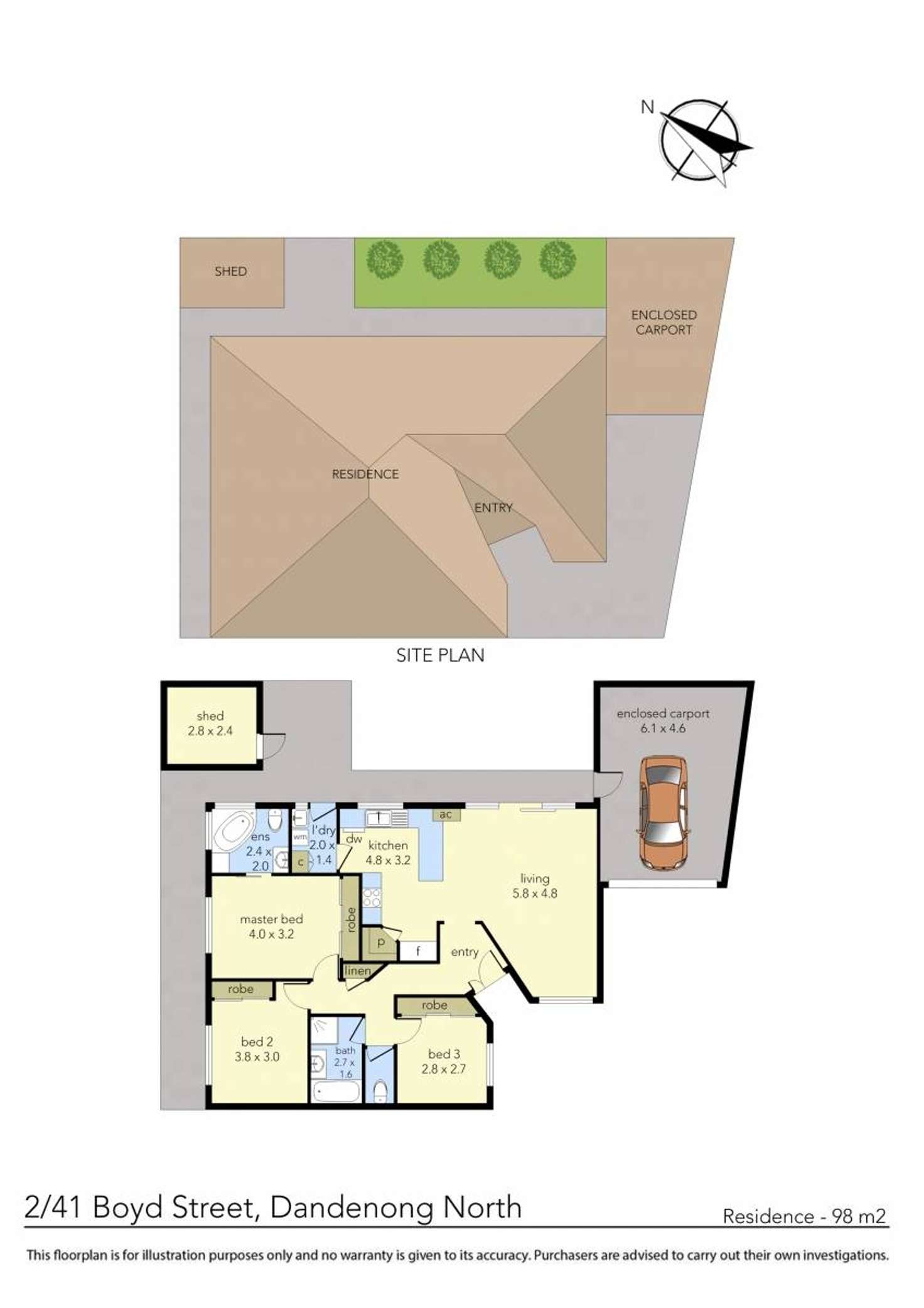 Floorplan of Homely unit listing, 2/41 Boyd Street, Dandenong North VIC 3175