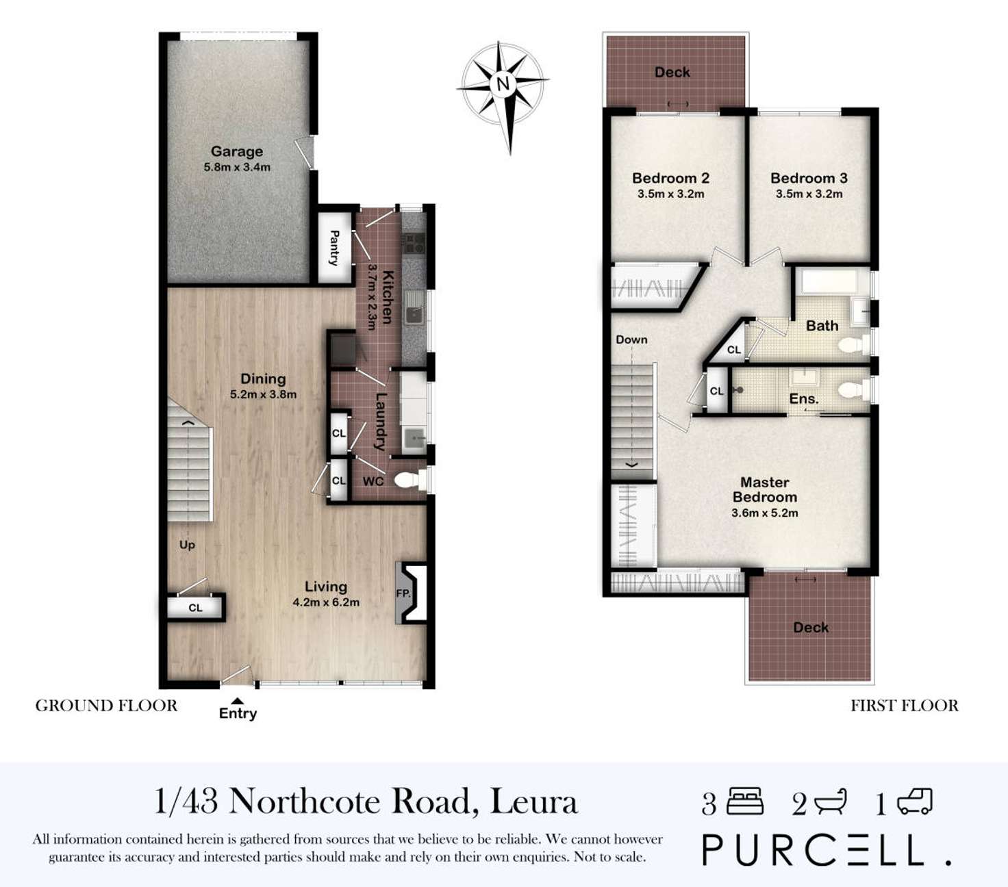 Floorplan of Homely semiDetached listing, 1/43 Northcote Road, Leura NSW 2780