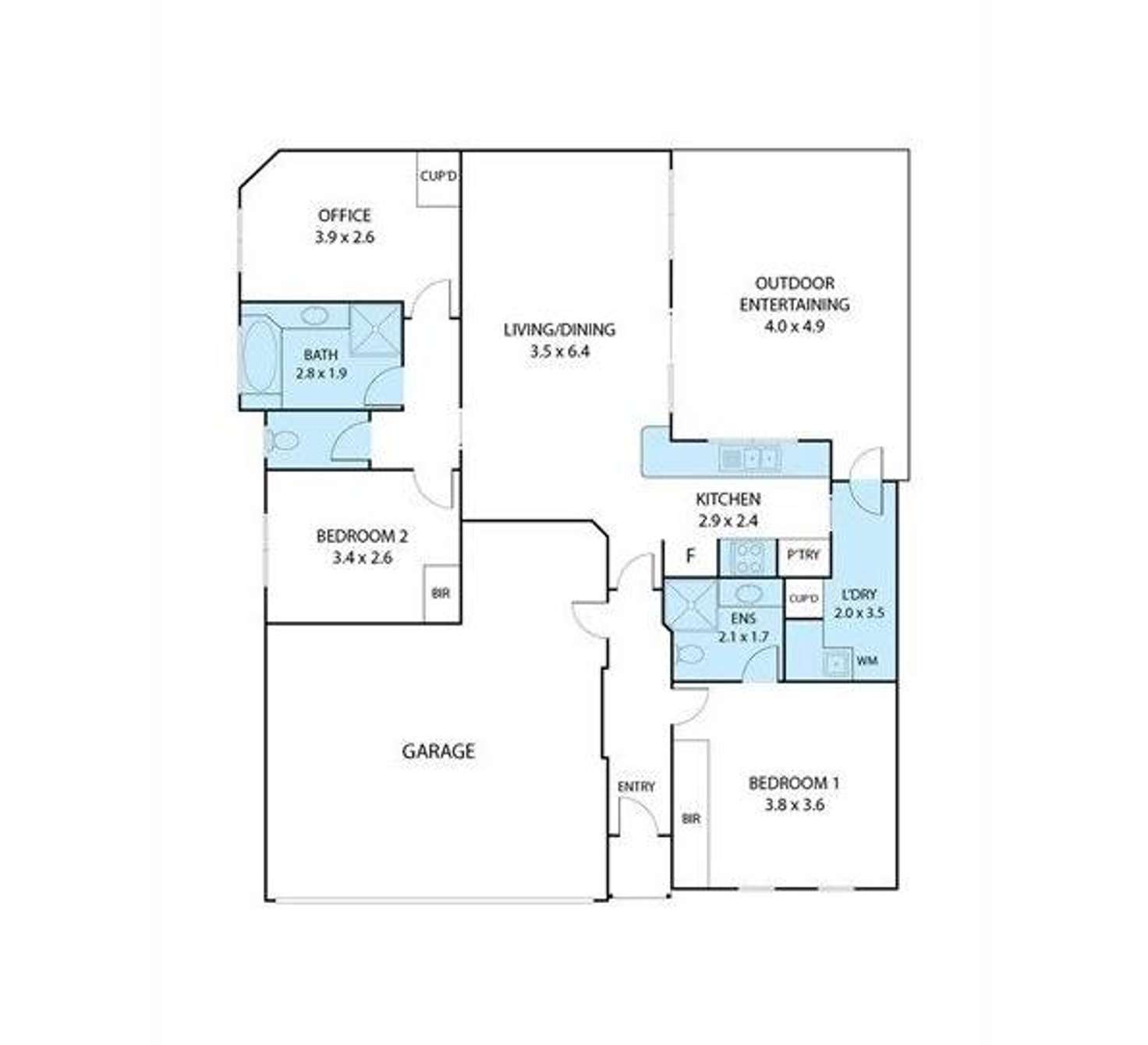 Floorplan of Homely unit listing, 6/12 Binnar Court, Erskine WA 6210