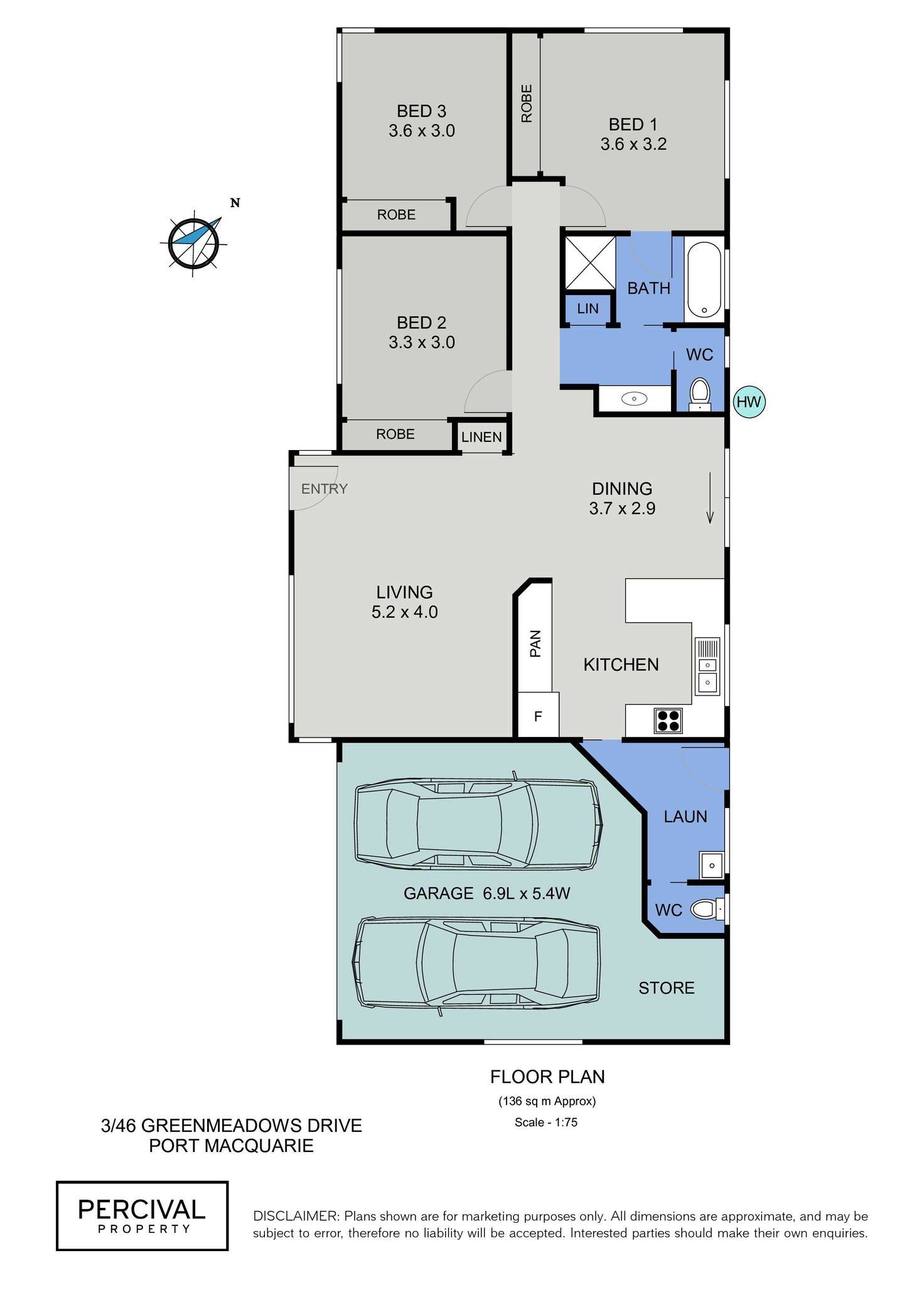 Floorplan of Homely villa listing, 3/46 Greenmeadows Drive, Port Macquarie NSW 2444