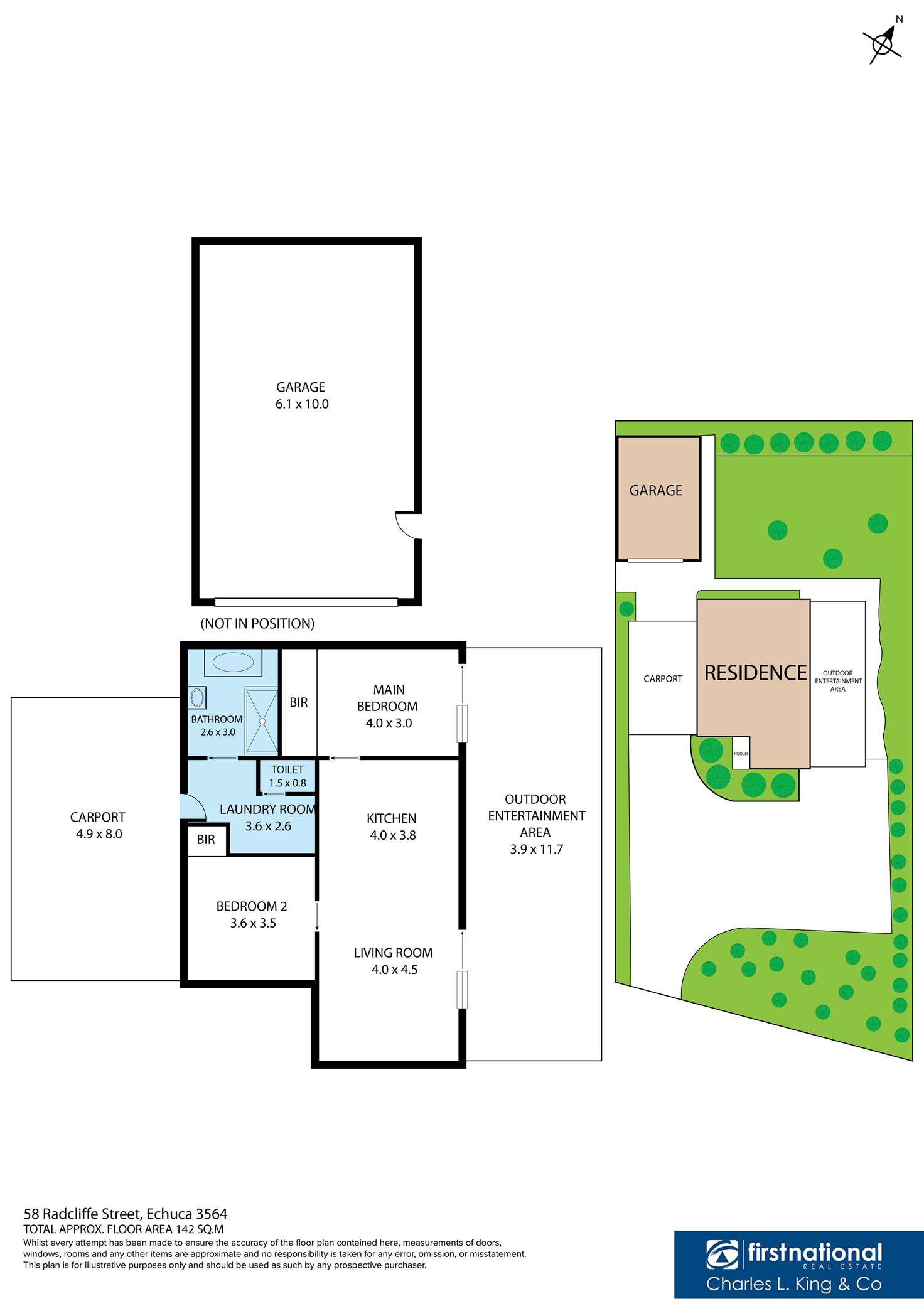 Floorplan of Homely house listing, 58 Radcliffe Street, Echuca VIC 3564