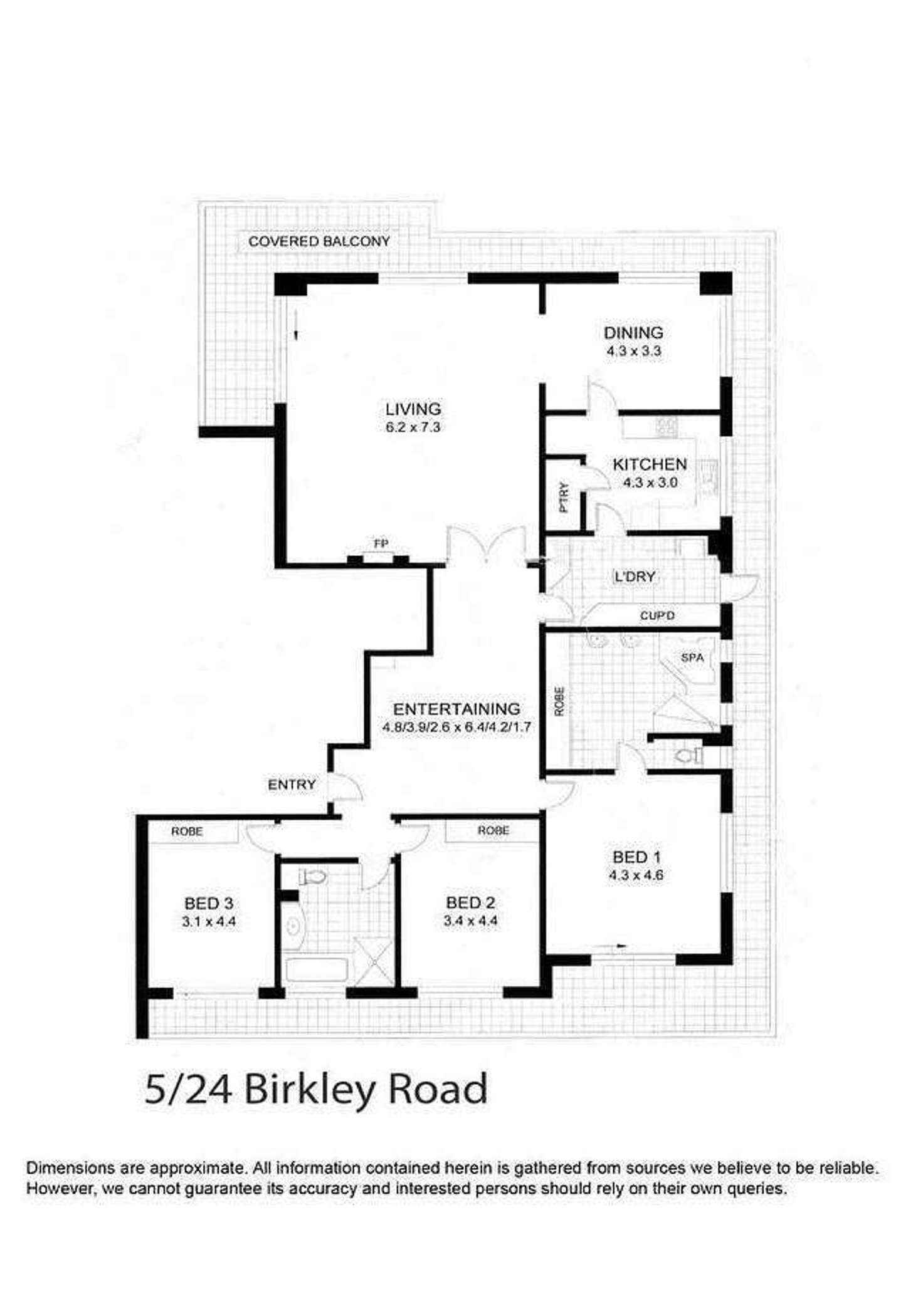 Floorplan of Homely apartment listing, 5/24 Birkley Road, Manly NSW 2095