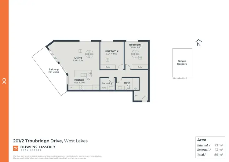 Floorplan of Homely apartment listing, 201/2 Troubridge Drive, West Lakes SA 5021