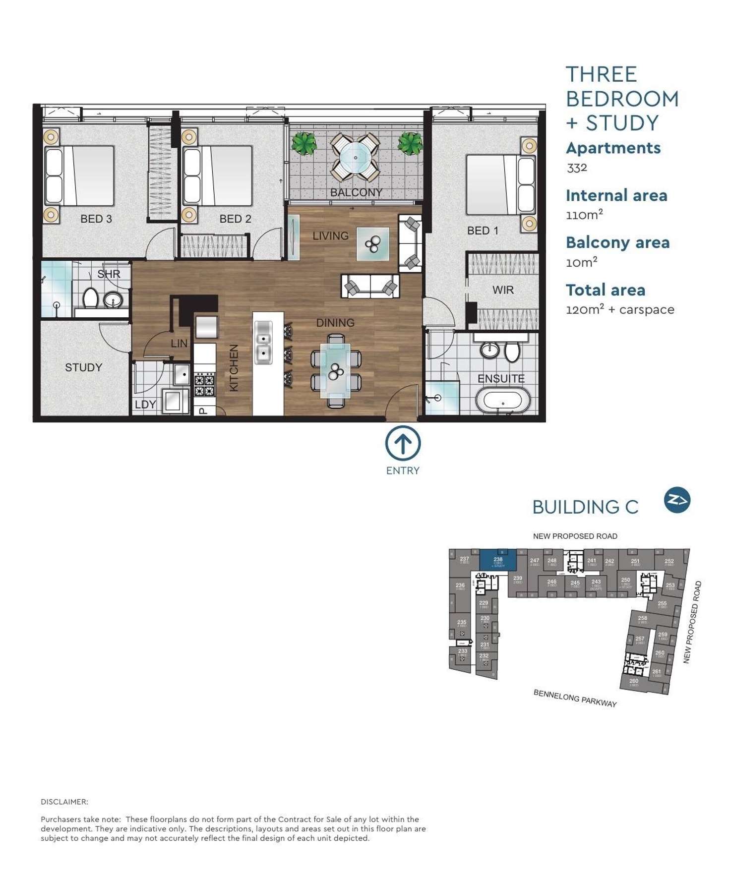 Floorplan of Homely apartment listing, 332/1A Betty Cuthbert Avenue, Sydney Olympic Park NSW 2127