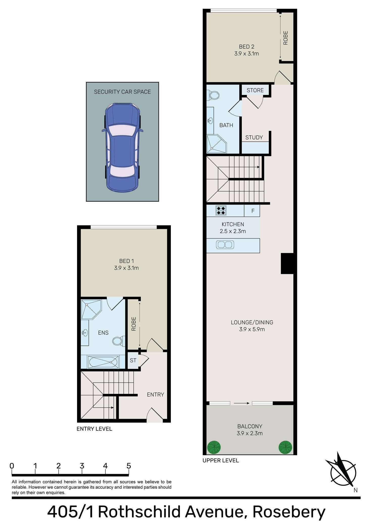 Floorplan of Homely apartment listing, 405/1 Rothschild Avenue, Rosebery NSW 2018
