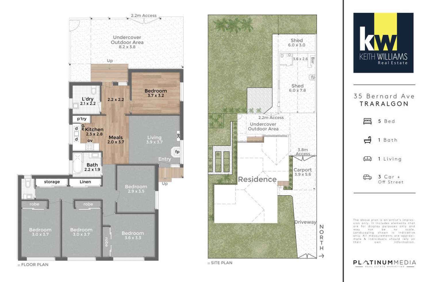 Floorplan of Homely house listing, 35 Bernard Avenue, Traralgon VIC 3844