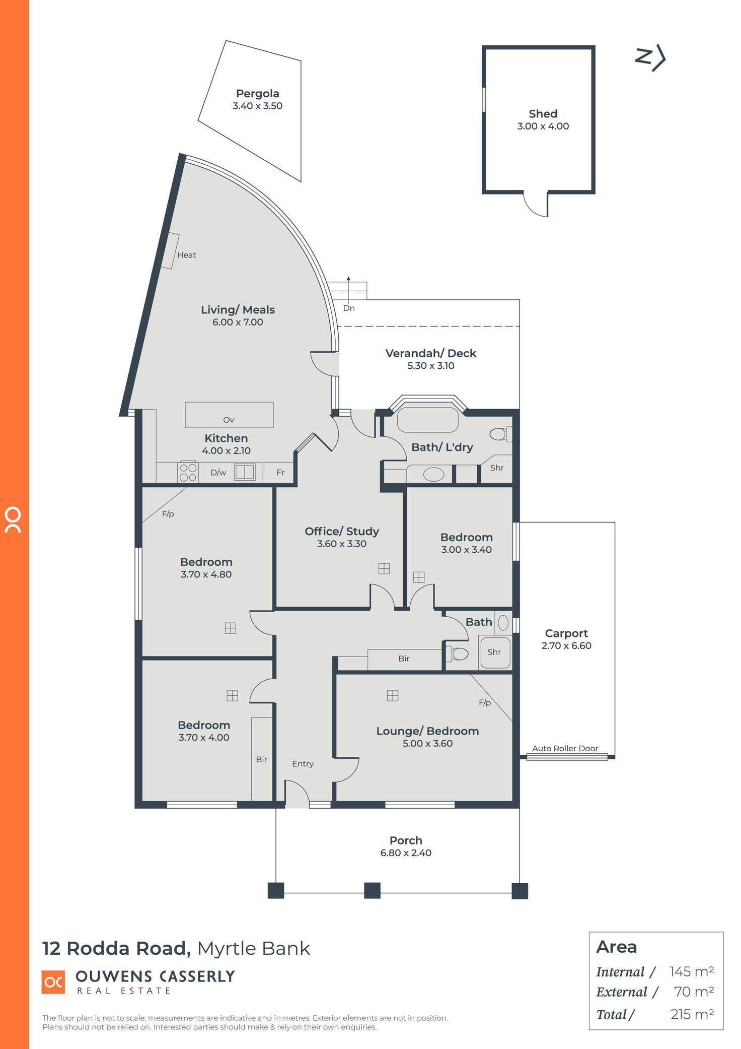 Floorplan of Homely house listing, 12 Rodda Road, Myrtle Bank SA 5064