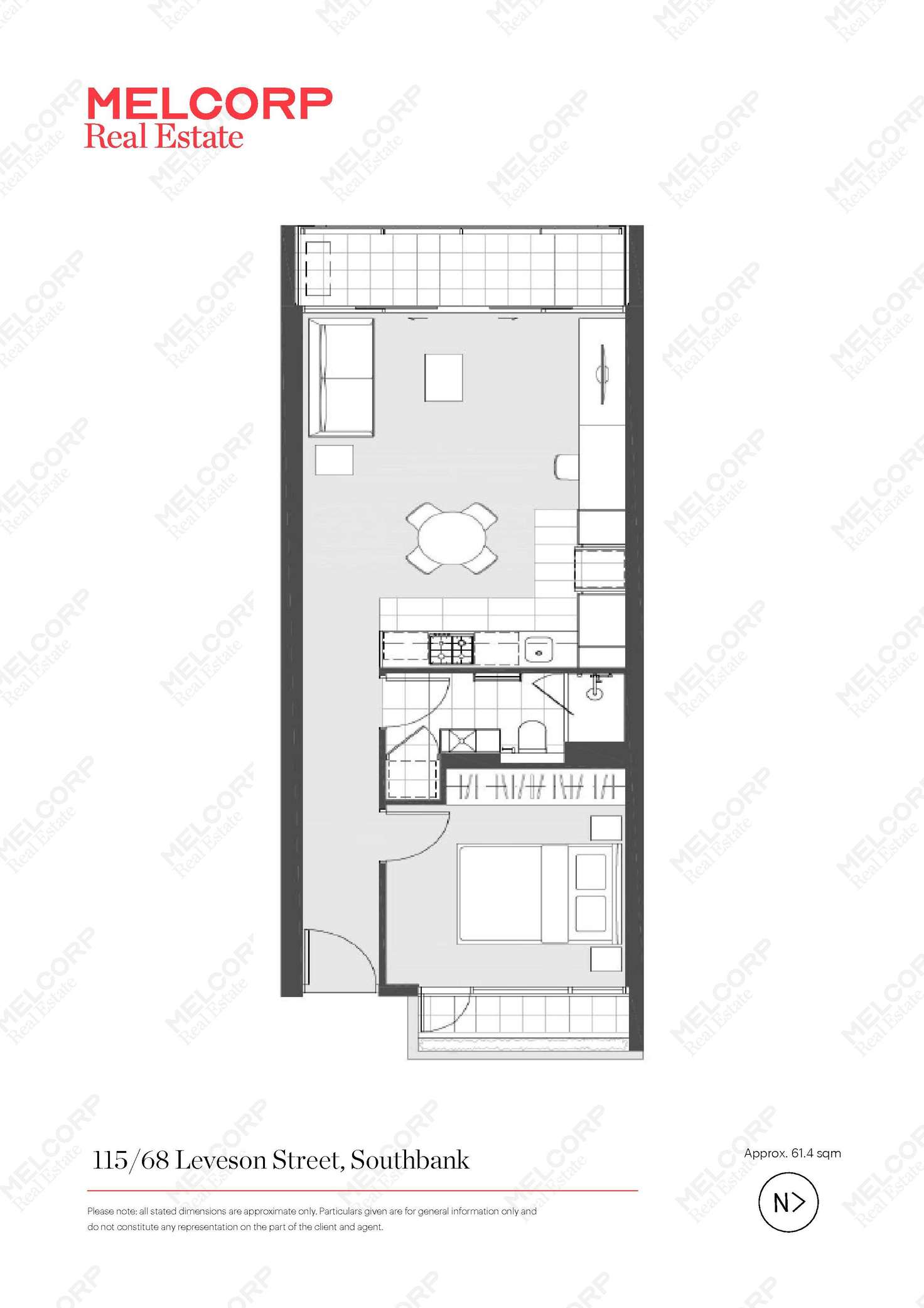 Floorplan of Homely apartment listing, 115/68 Leveson Street, North Melbourne VIC 3051