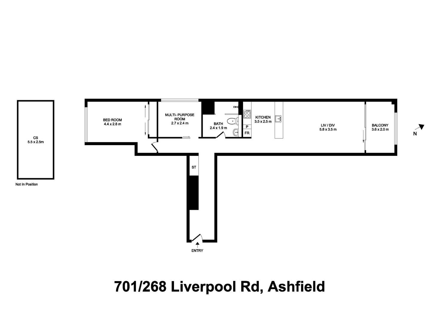Floorplan of Homely apartment listing, 701/268-270 Liverpool Road, Ashfield NSW 2131