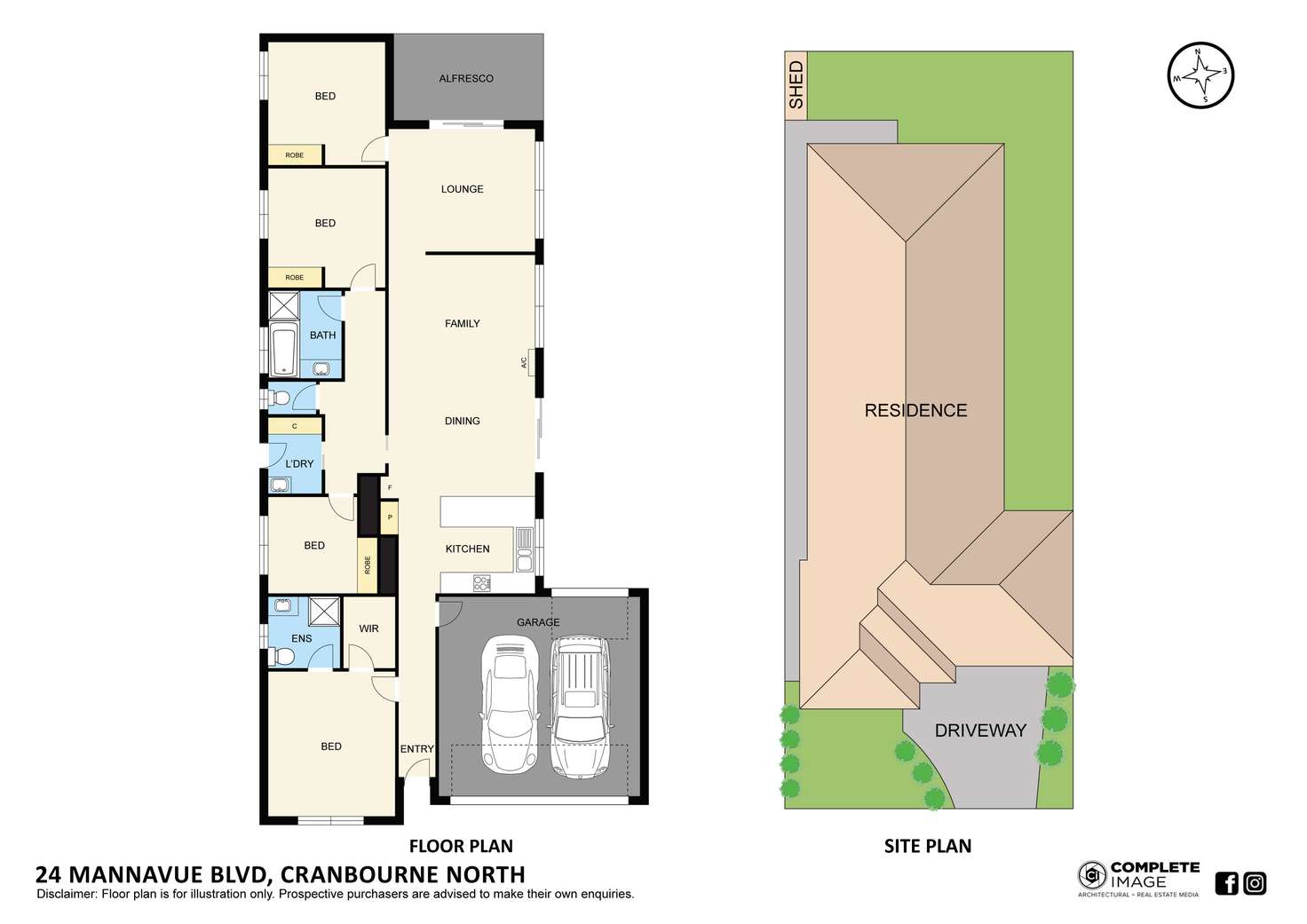 Floorplan of Homely house listing, 24 Mannavue Boulevard, Cranbourne North VIC 3977