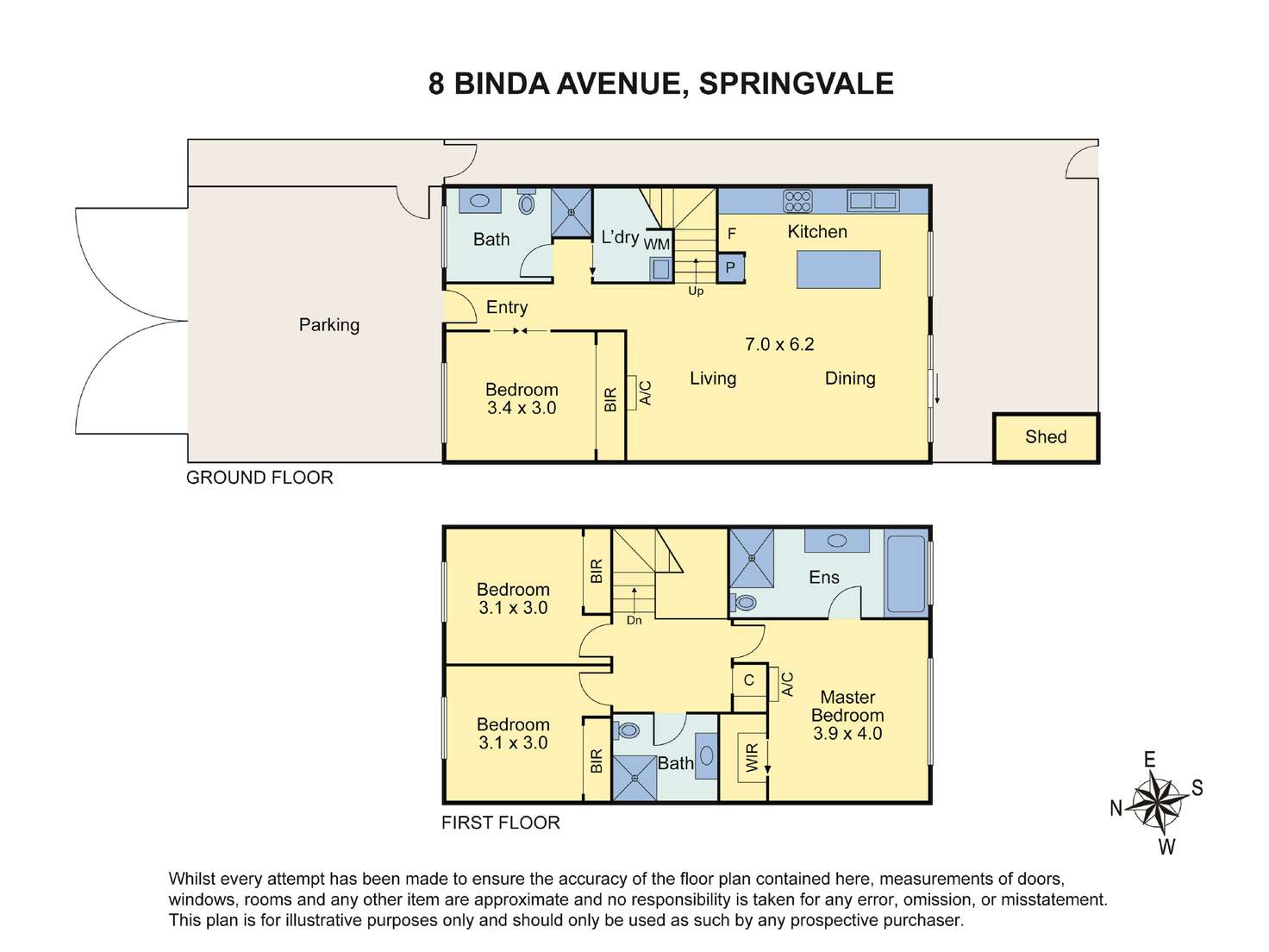 Floorplan of Homely townhouse listing, 8 Binda Avenue, Springvale VIC 3171