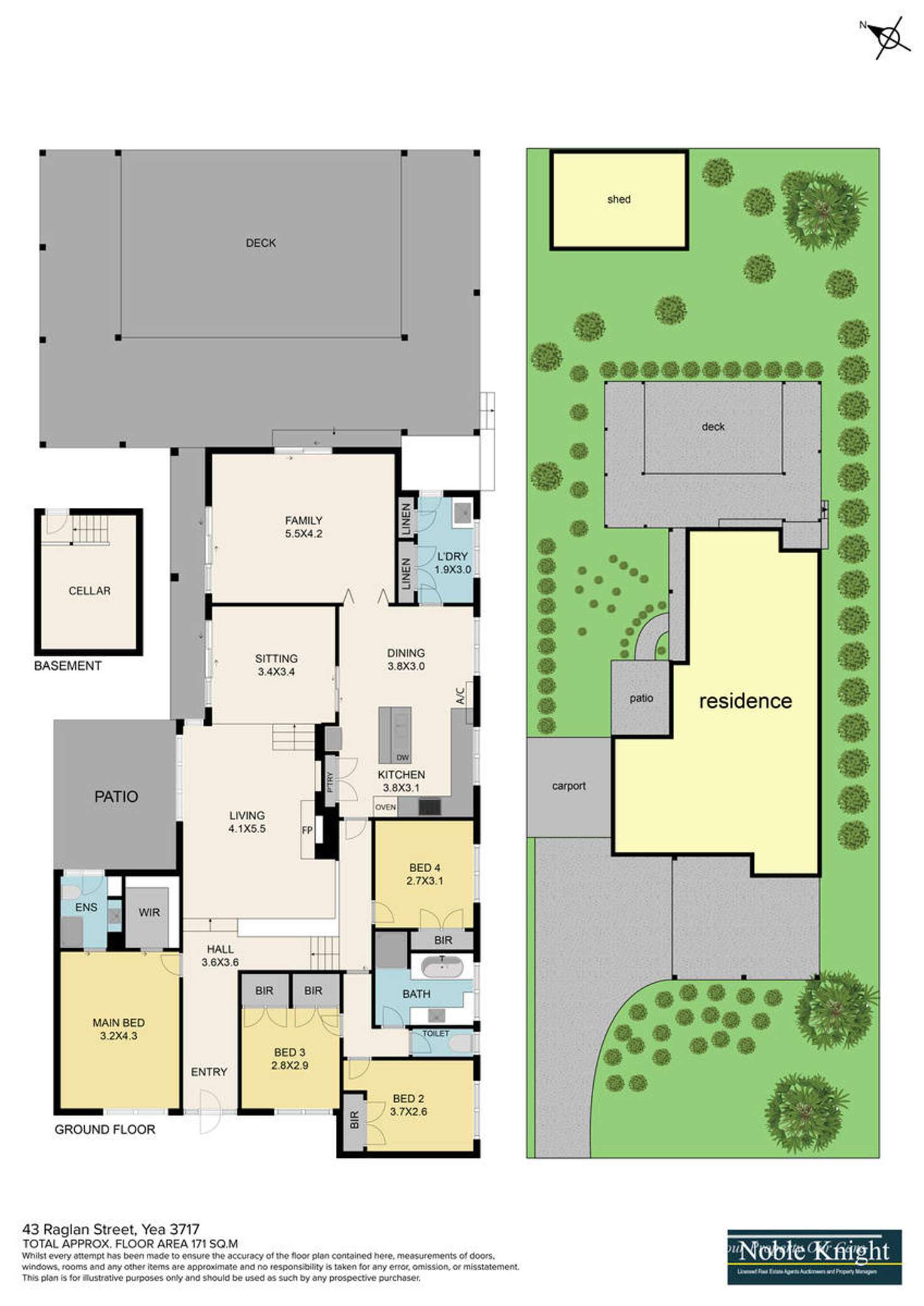Floorplan of Homely house listing, 43 Raglan Street, Yea VIC 3717