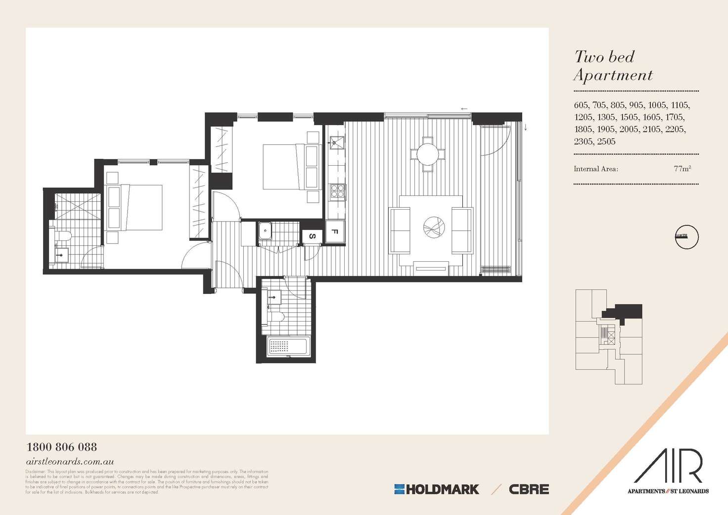 Floorplan of Homely apartment listing, 2405/10 Atchison Street, St Leonards NSW 2065