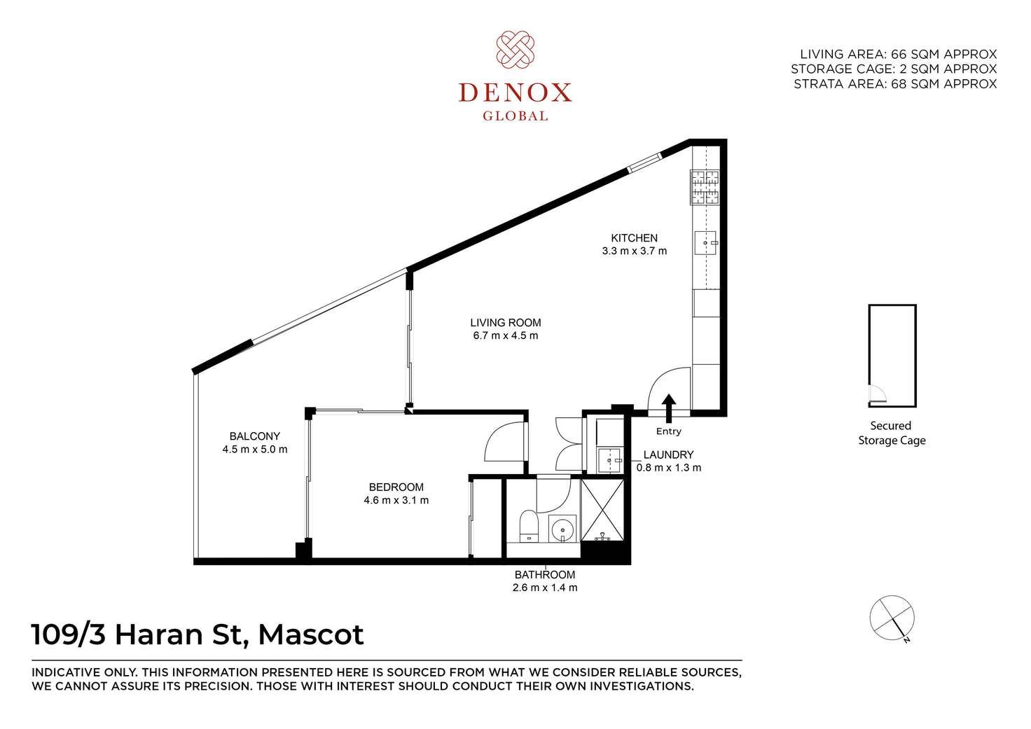 Floorplan of Homely apartment listing, Level 1/109/3 Haran Street, Mascot NSW 2020