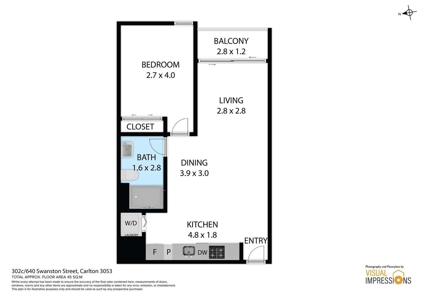 Floorplan of Homely apartment listing, 302C/640 Swanston Street, Carlton VIC 3053
