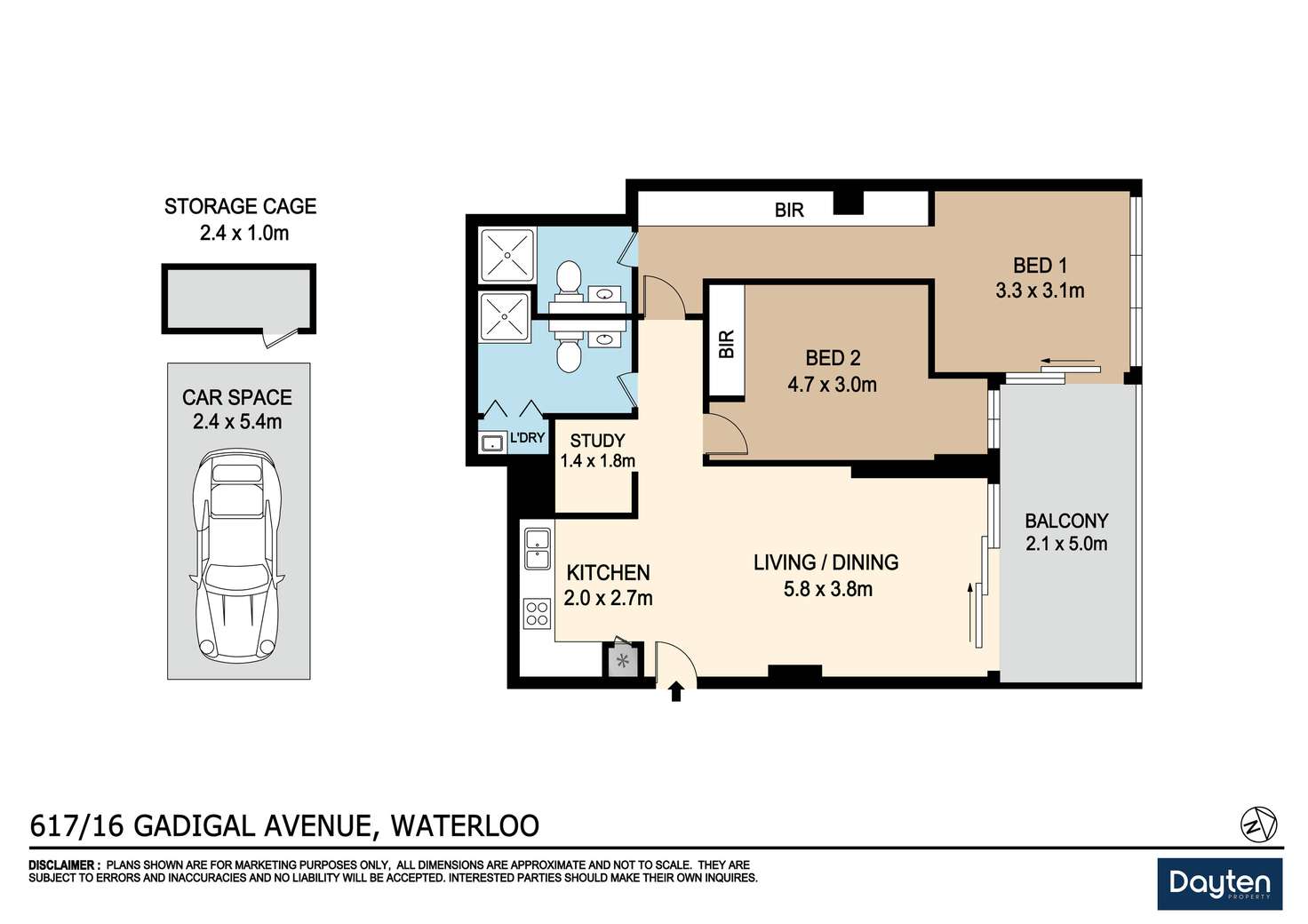 Floorplan of Homely apartment listing, 617/16 Gadigal Avenue, Waterloo NSW 2017
