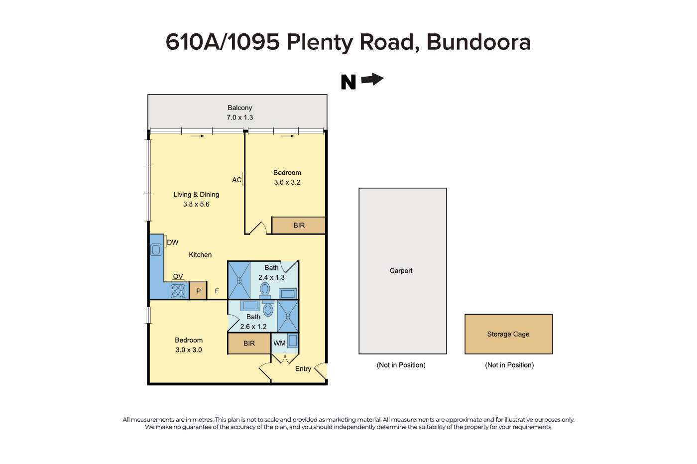 Floorplan of Homely apartment listing, 610A/1095 Plenty Road, Bundoora VIC 3083