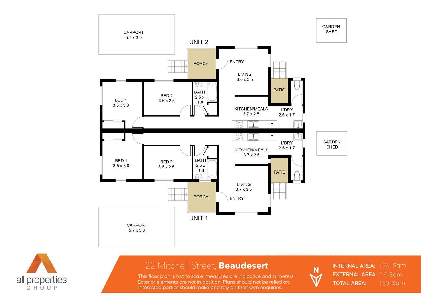 Floorplan of Homely semiDetached listing, 1 & 2/22 Mitchell Street, Beaudesert QLD 4285