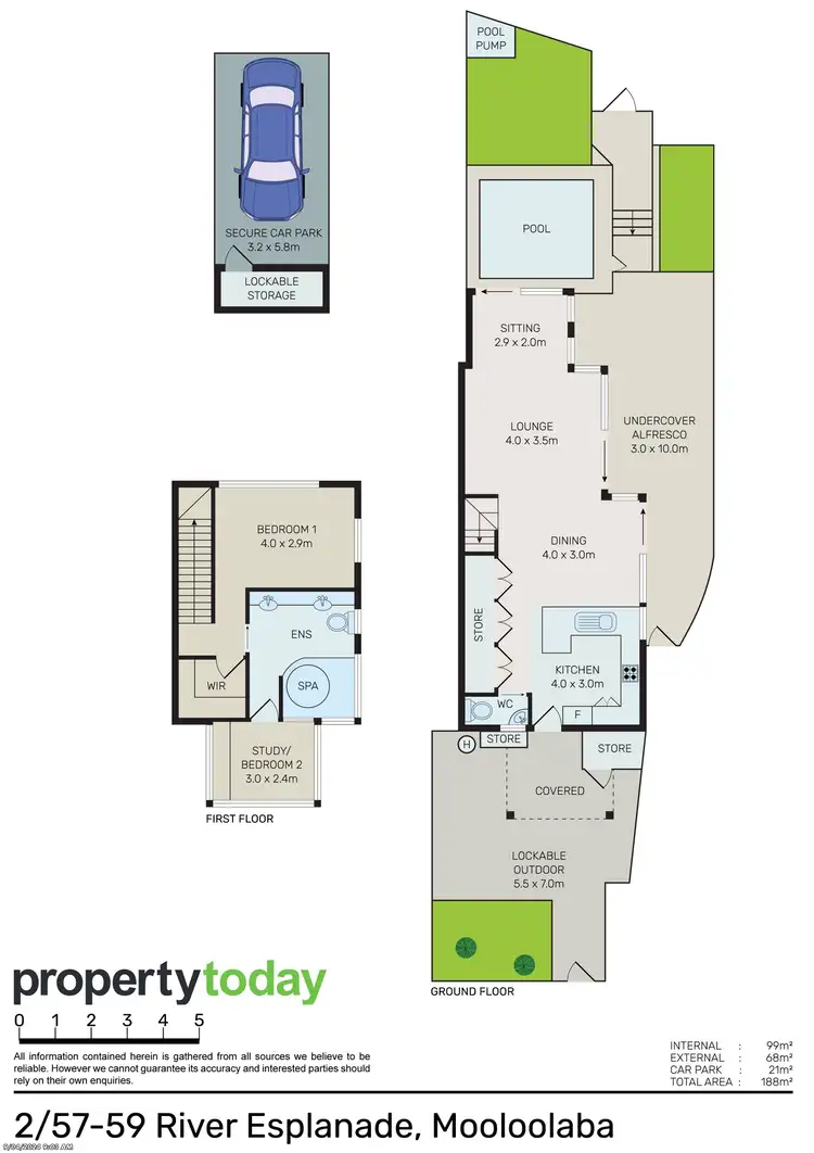 Floorplan of Homely unit listing, 2/57-59 River Esplanade, Mooloolaba QLD 4557