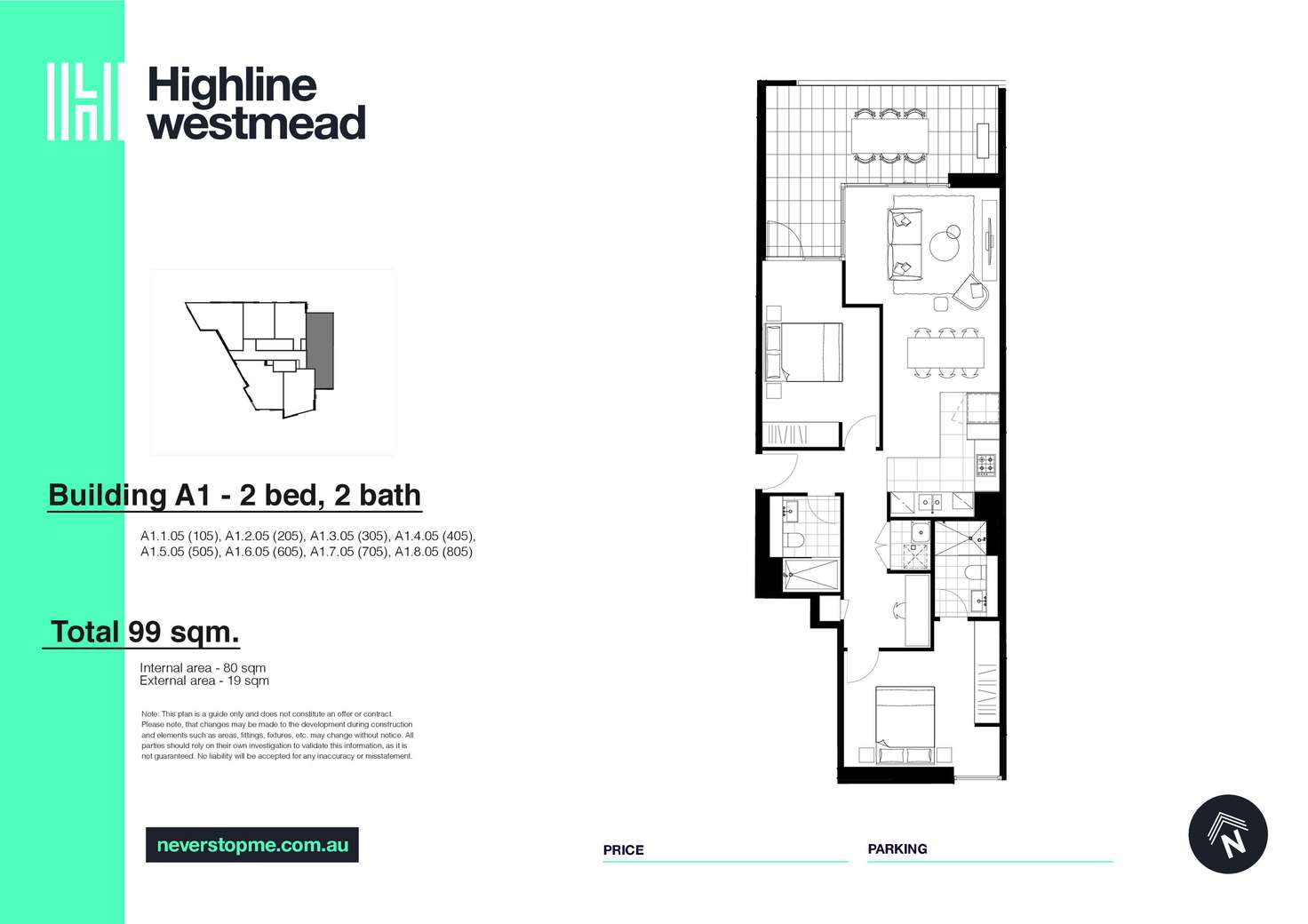 Floorplan of Homely apartment listing, 805/7 Maple Tree, Westmead NSW 2145