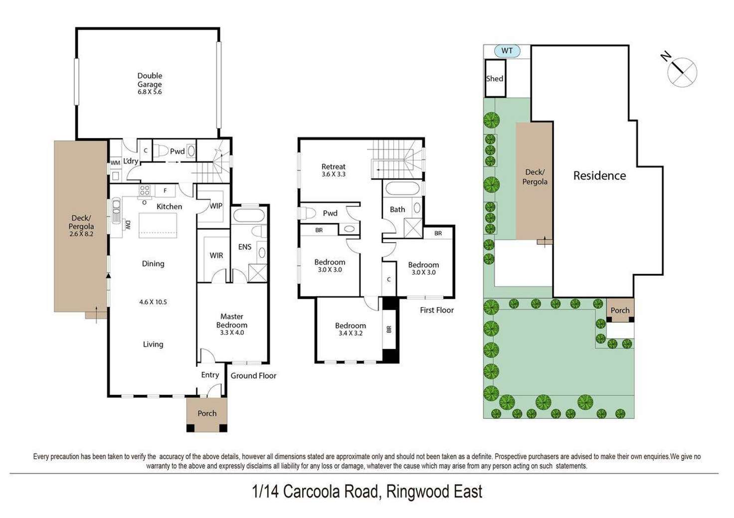 Floorplan of Homely townhouse listing, 1/14 Carcoola Road, Ringwood East VIC 3135