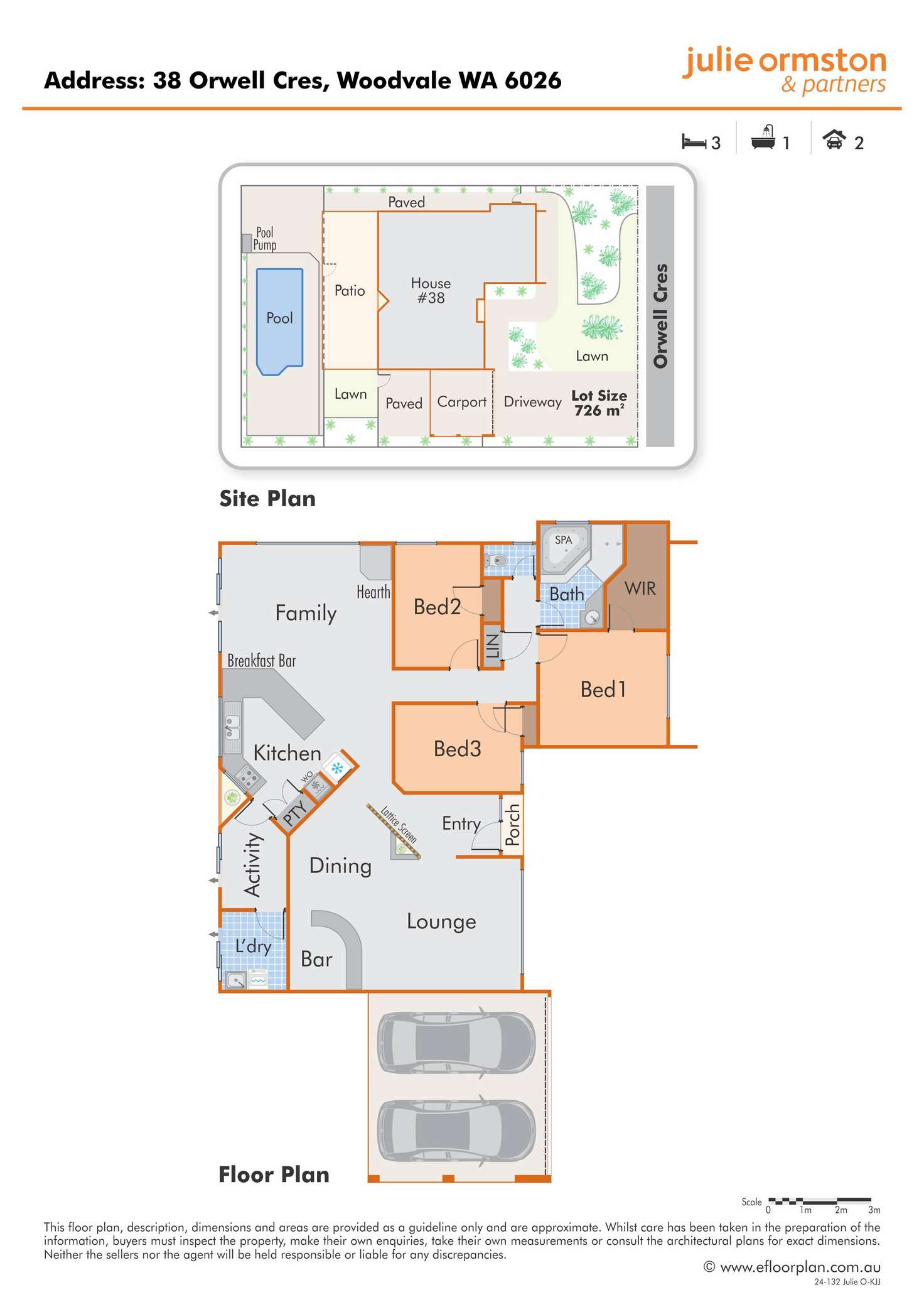 Floorplan of Homely house listing, 38 Orwell Crescent, Woodvale WA 6026