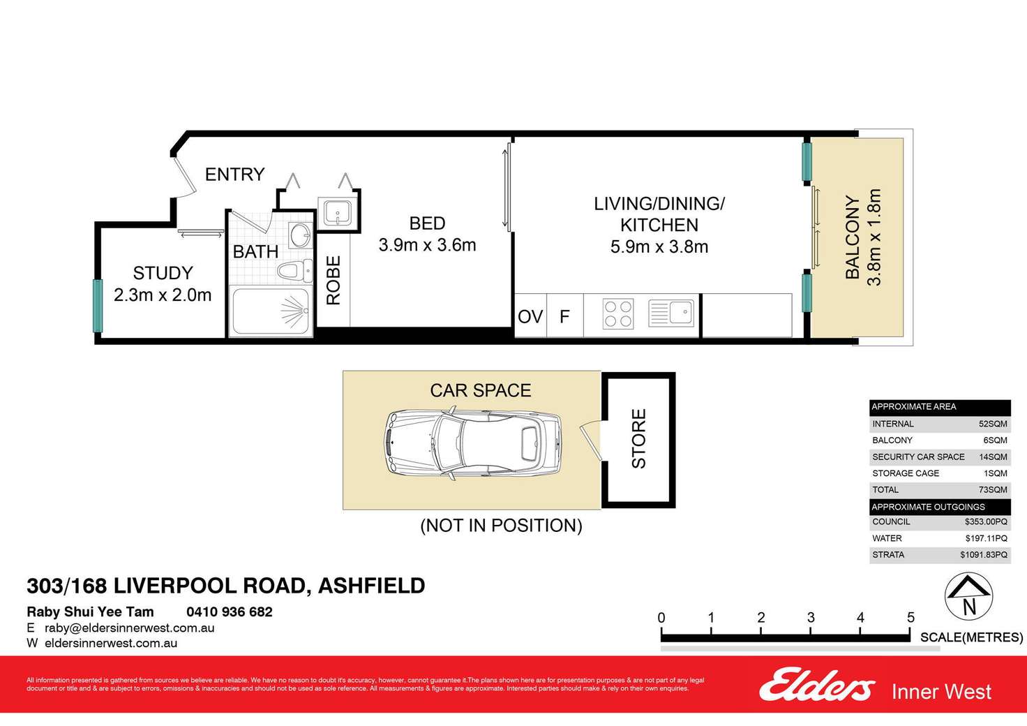 Floorplan of Homely apartment listing, 303/168 Liverpool Road, Ashfield NSW 2131