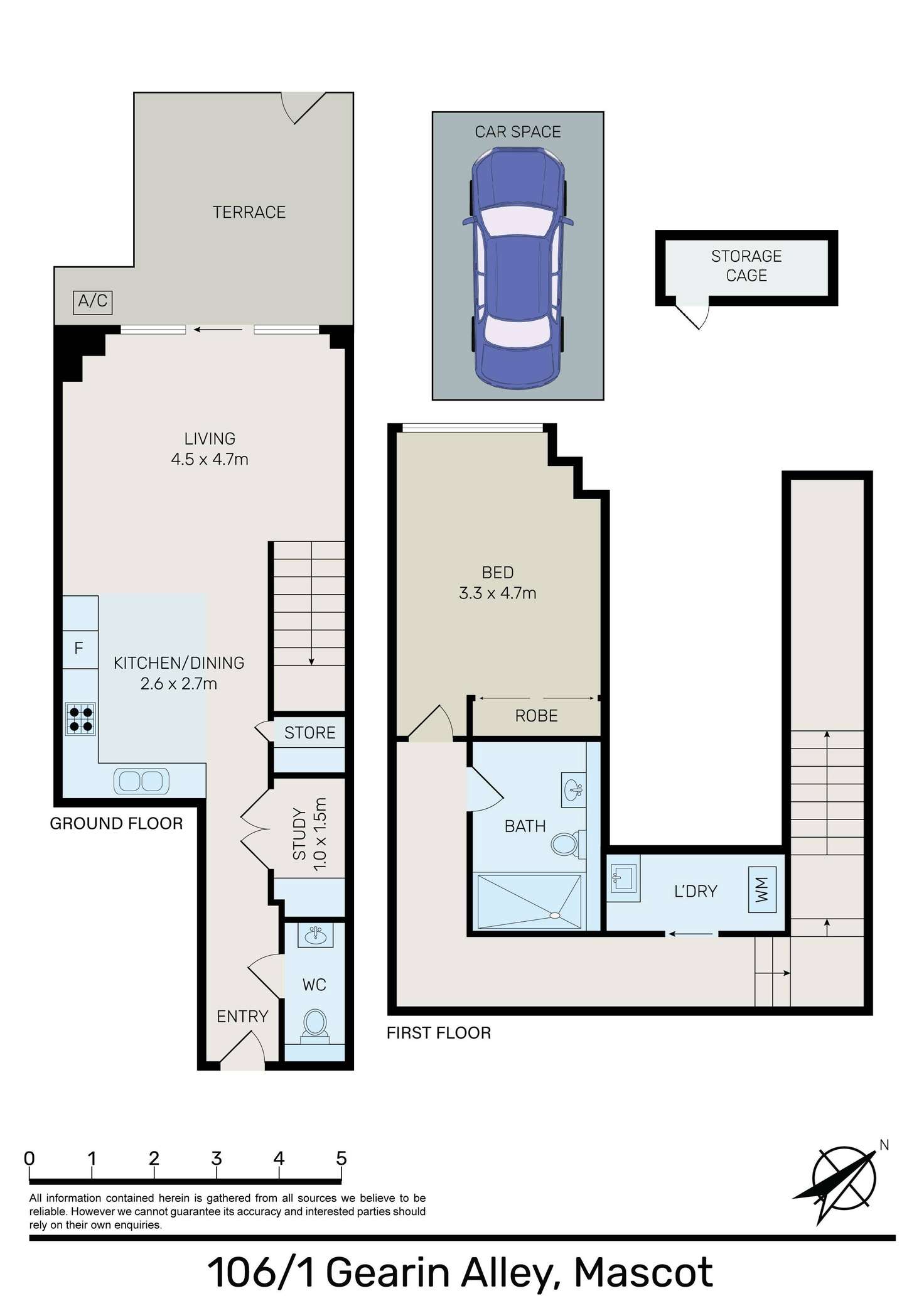 Floorplan of Homely apartment listing, 106/1 Gearin Alley, Mascot NSW 2020