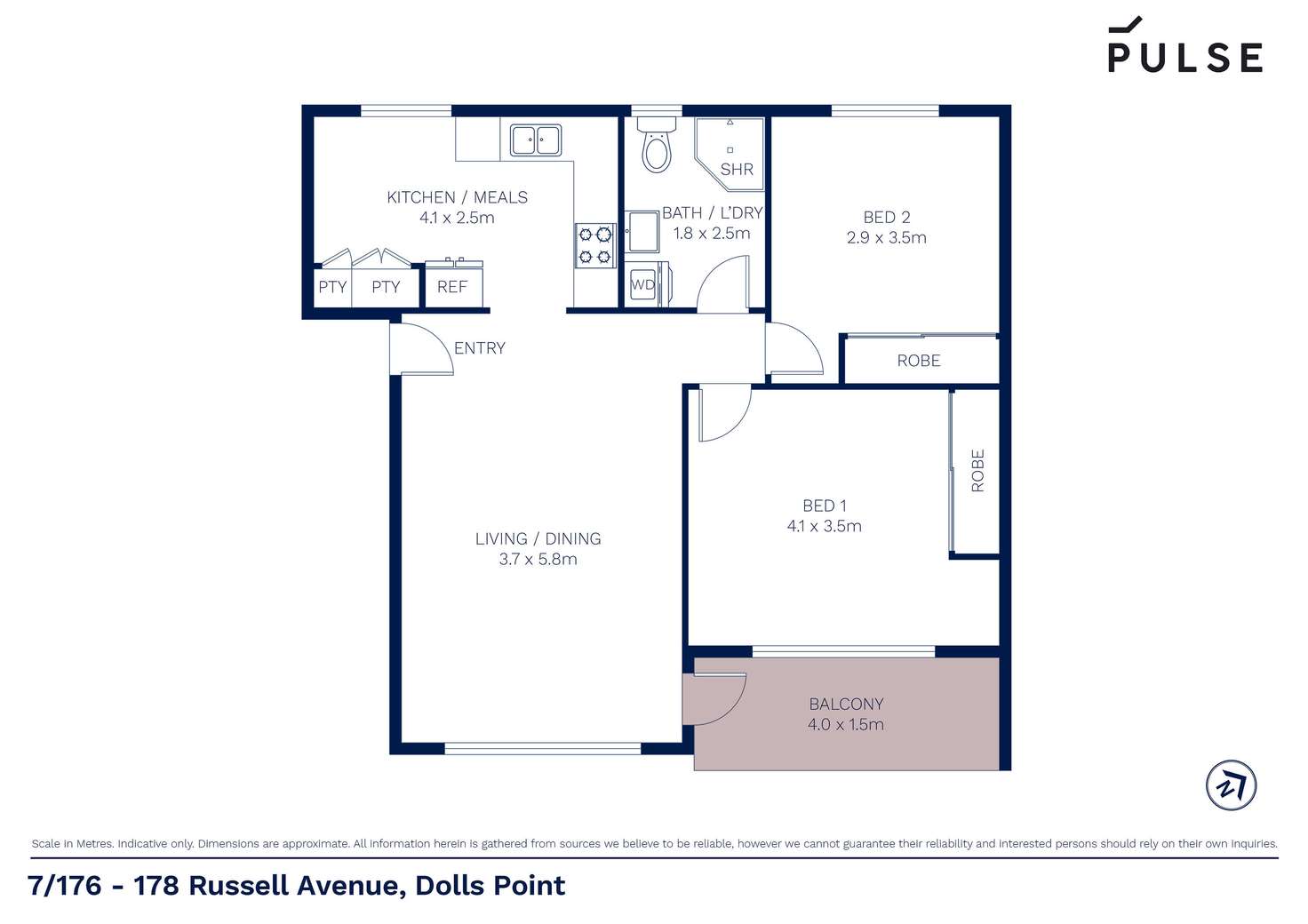 Floorplan of Homely apartment listing, 7/176-178 Russell Avenue, Dolls Point NSW 2219