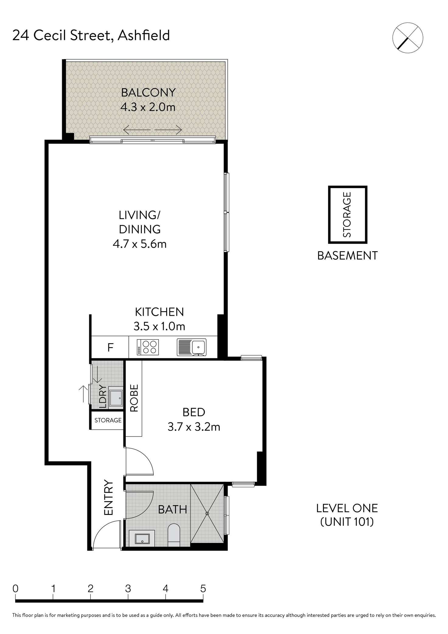 Floorplan of Homely apartment listing, 24 Cecil Street, Ashfield NSW 2131