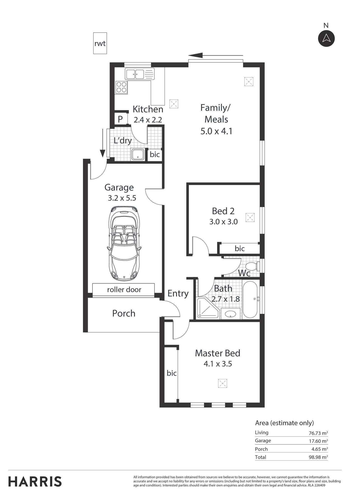 Floorplan of Homely semiDetached listing, 5 Shearing Street, Oaklands Park SA 5046