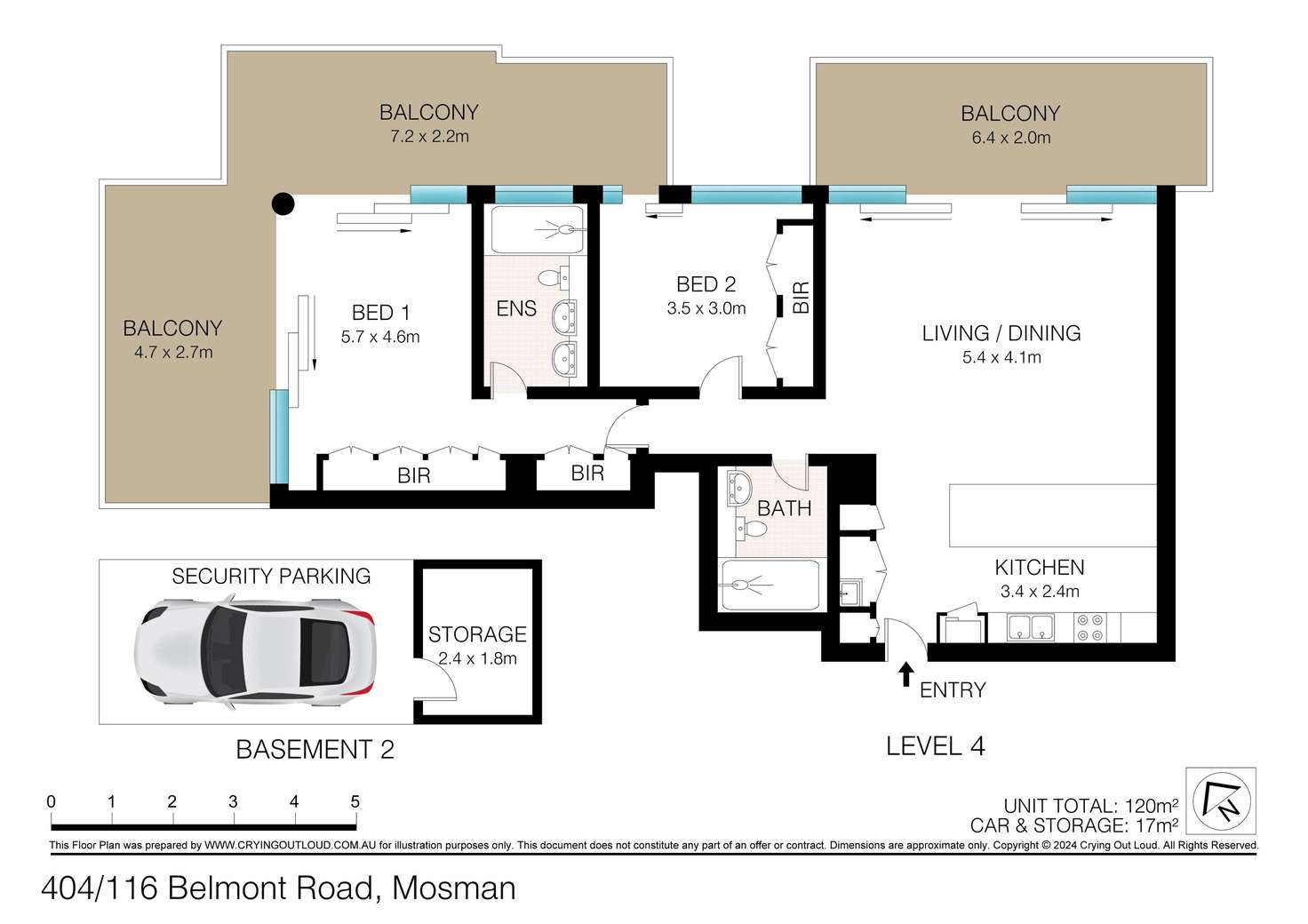 Floorplan of Homely apartment listing, 404/116 Belmont Road, Mosman NSW 2088