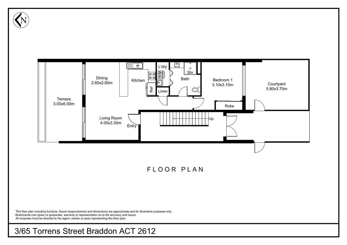 Floorplan of Homely apartment listing, 3/65 Torrens Street, Braddon ACT 2612