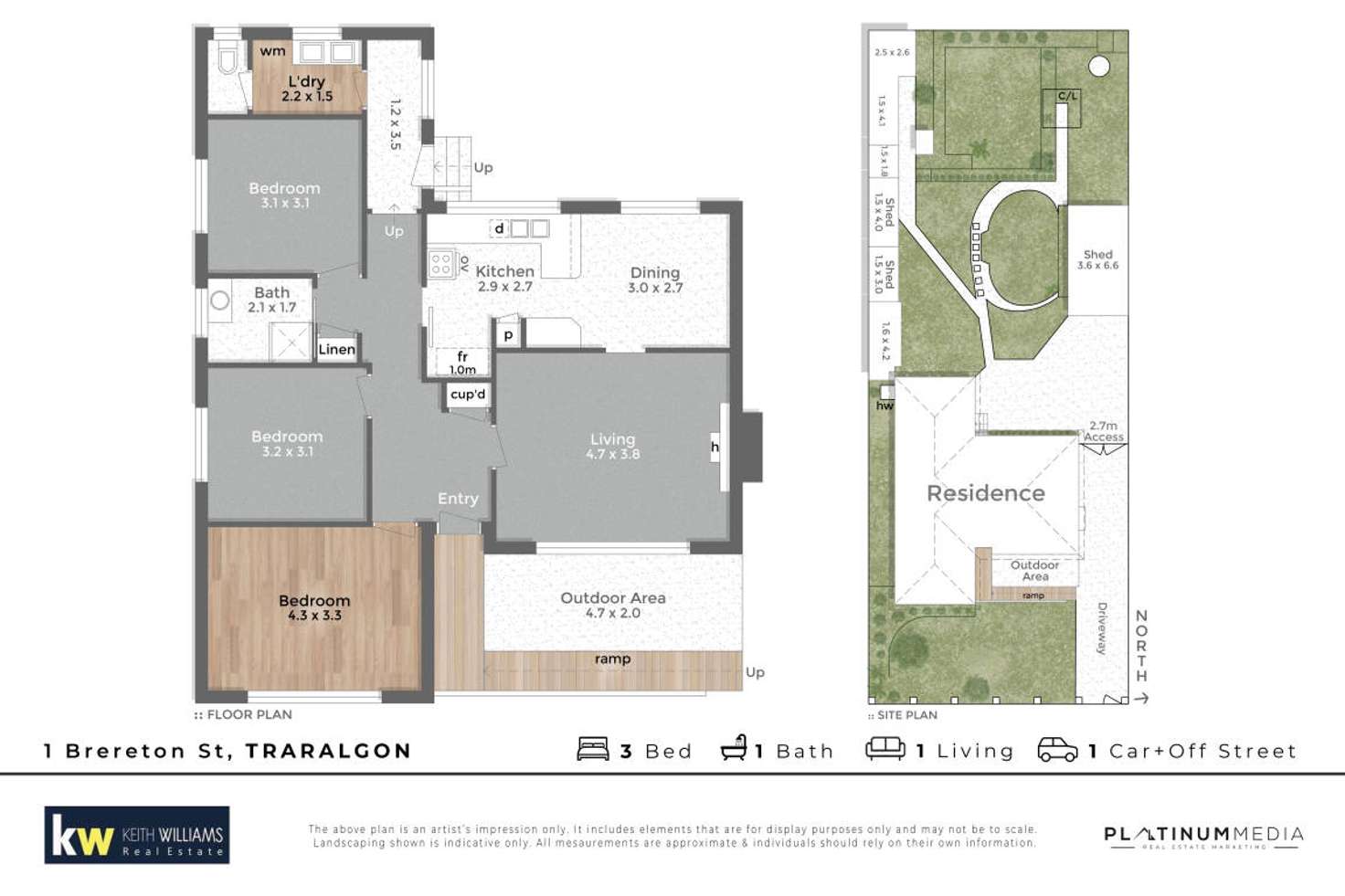 Floorplan of Homely house listing, 1 Brereton Street, Traralgon VIC 3844