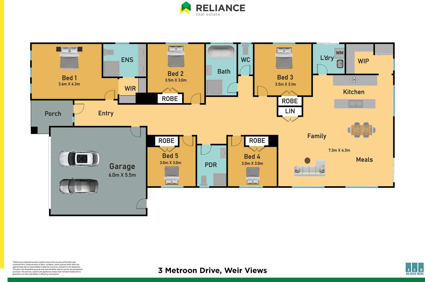 Floorplan of Homely house listing, 3 Metroon Drive, Weir Views VIC 3338