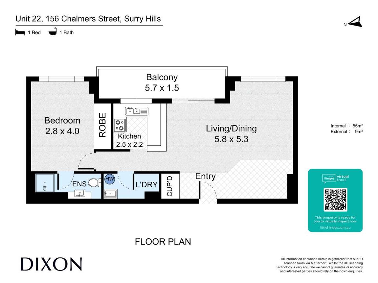 Floorplan of Homely apartment listing, 156 Chalmers Street, Surry Hills NSW 2010