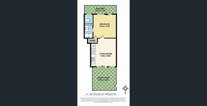Floorplan of Homely apartment listing, 1/132 Wood Street, Preston VIC 3072