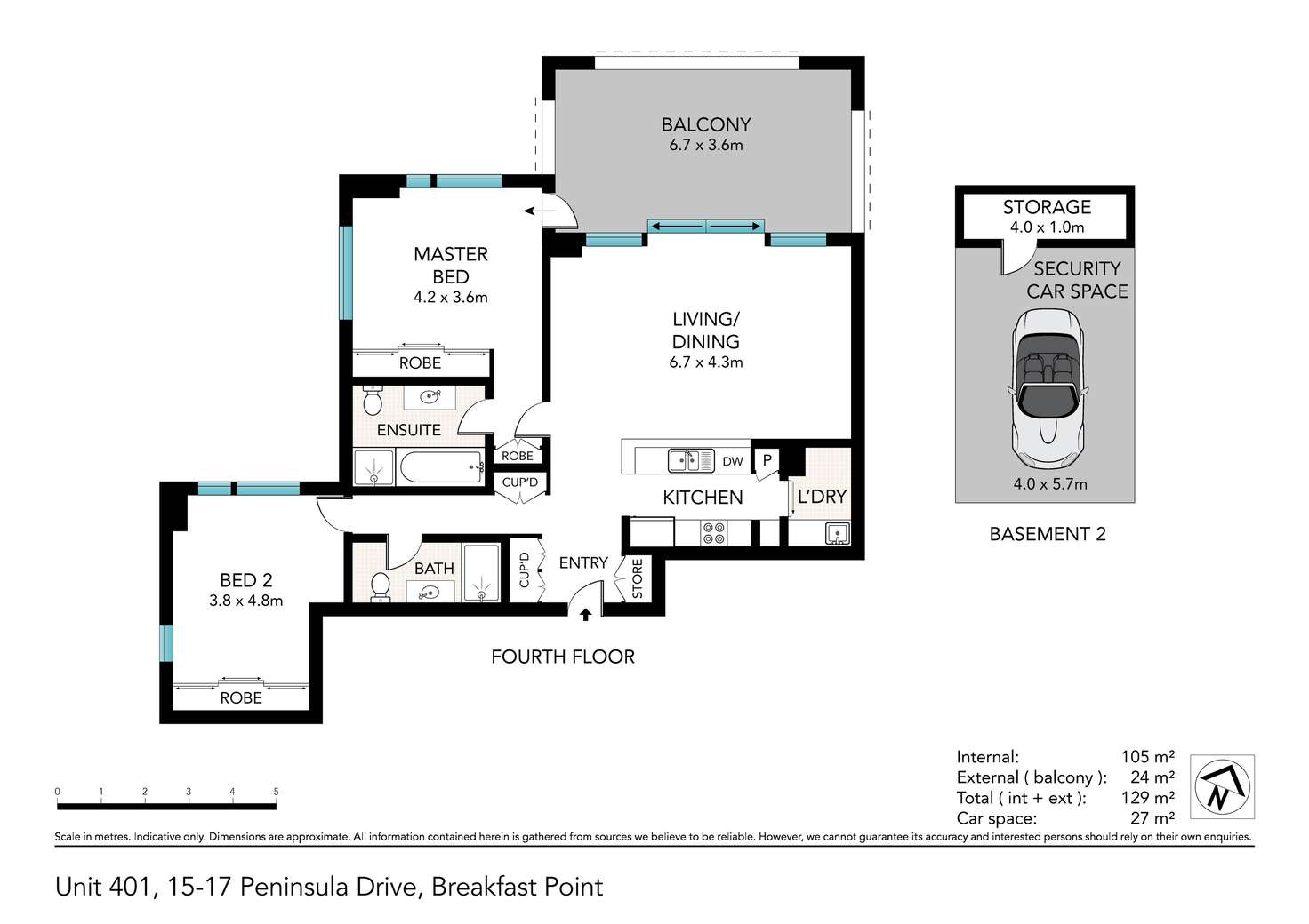 Floorplan of Homely apartment listing, 401/15-17 Peninsula Drive, Breakfast Point NSW 2137